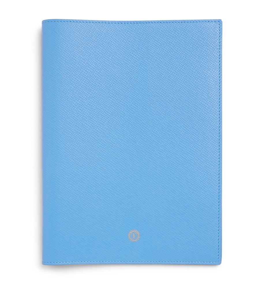 Harrods Leather Refillable Sleeve and Notepad Blue Image 1