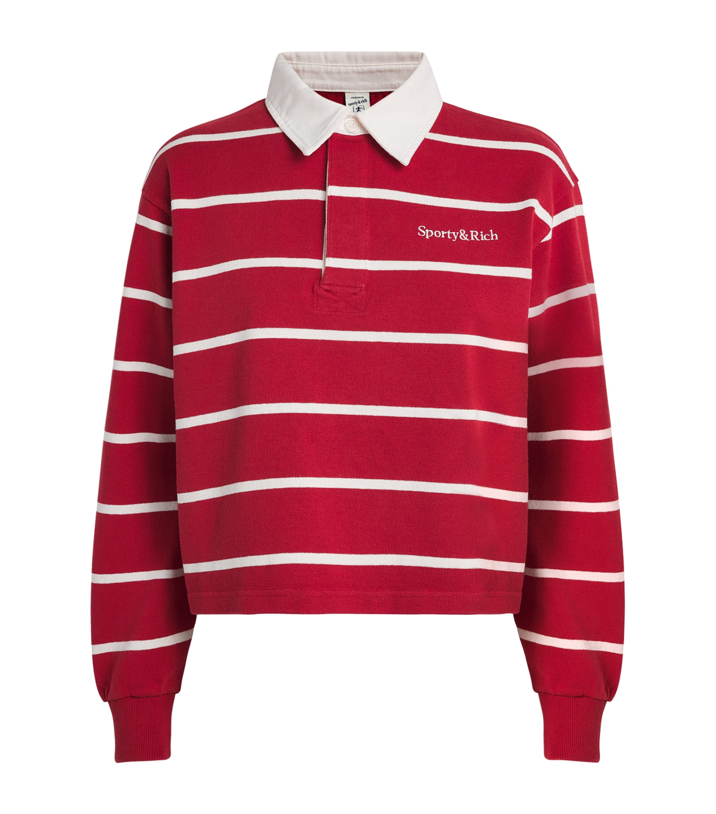 Sporty & Rich Serif Rugby Polo Sweatshirt | Women Clothing | Tops | Sweatshirts & Hoodies | Loungewear | Lounge Tops | Designers | Sporty & Rich | 5228