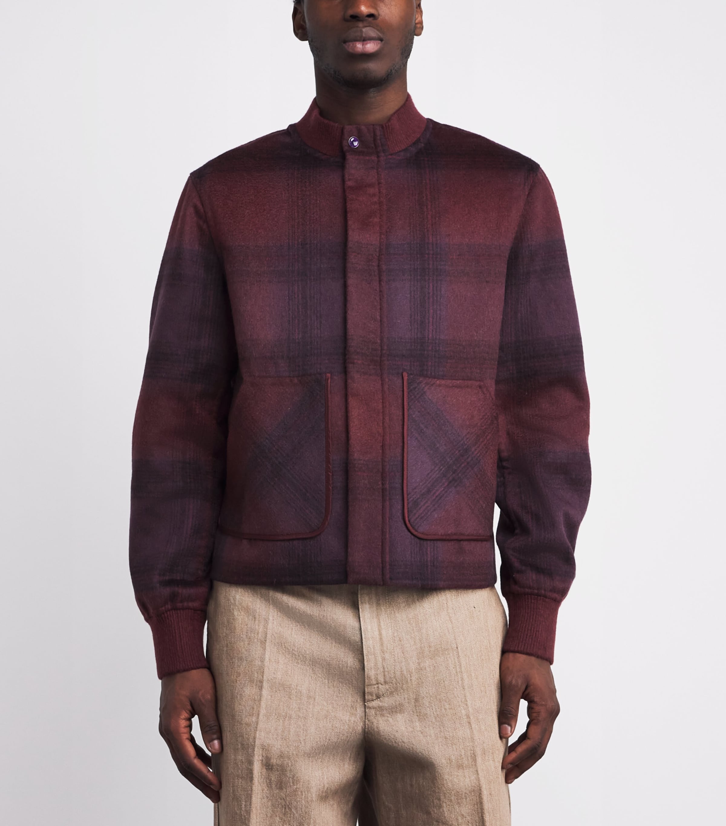 GOD'S TRUE CASHMERE Mens Cashmere Gratitude Jacket Tartan / Amethyst Image 3