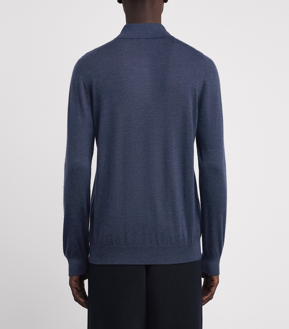 Superfine Cashmere Fin Polo Shirt HD7350 BARRA NAVY Image 4