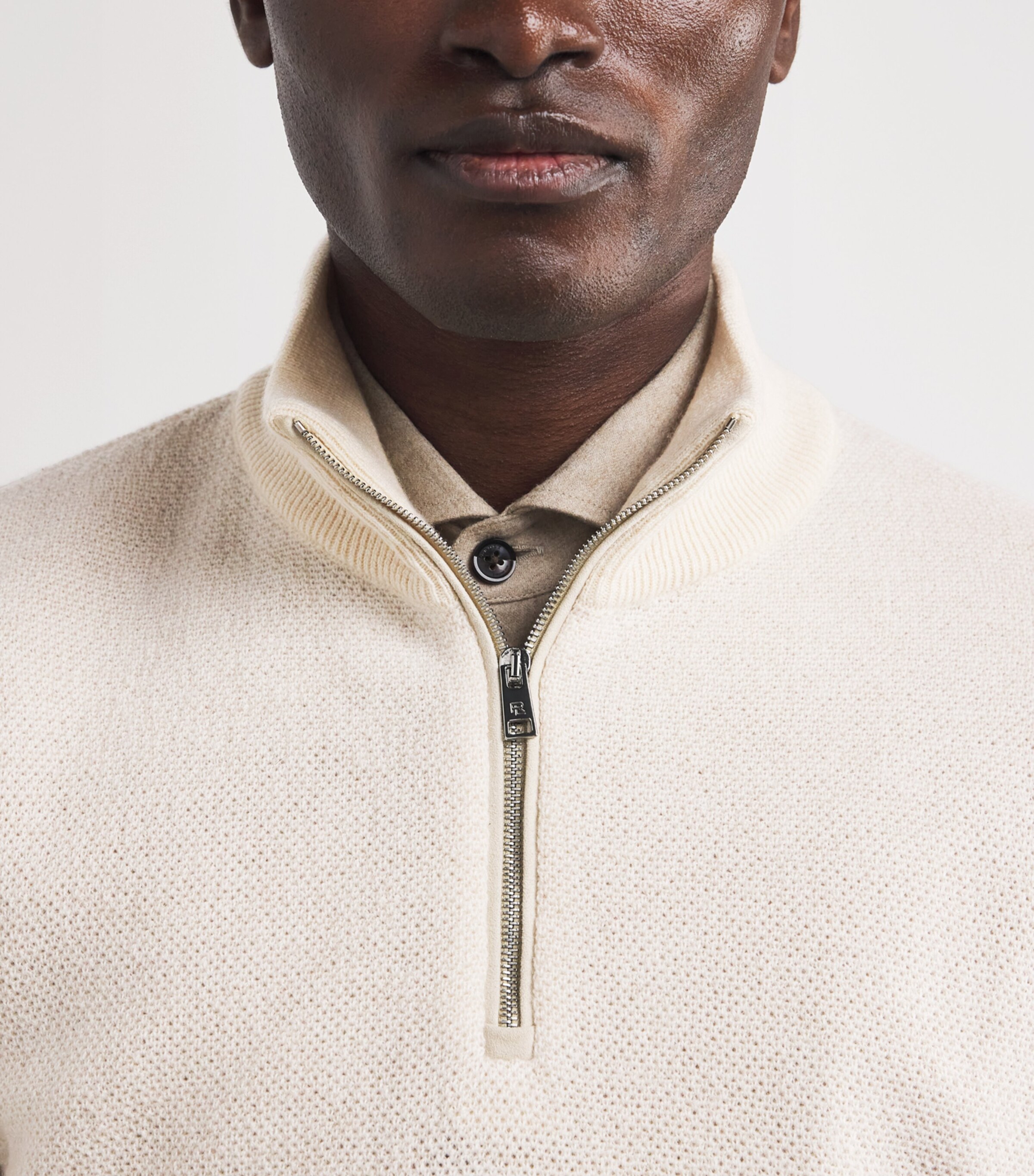 Cashmere Half-Zip Sweater CREAM MULTI Image 6