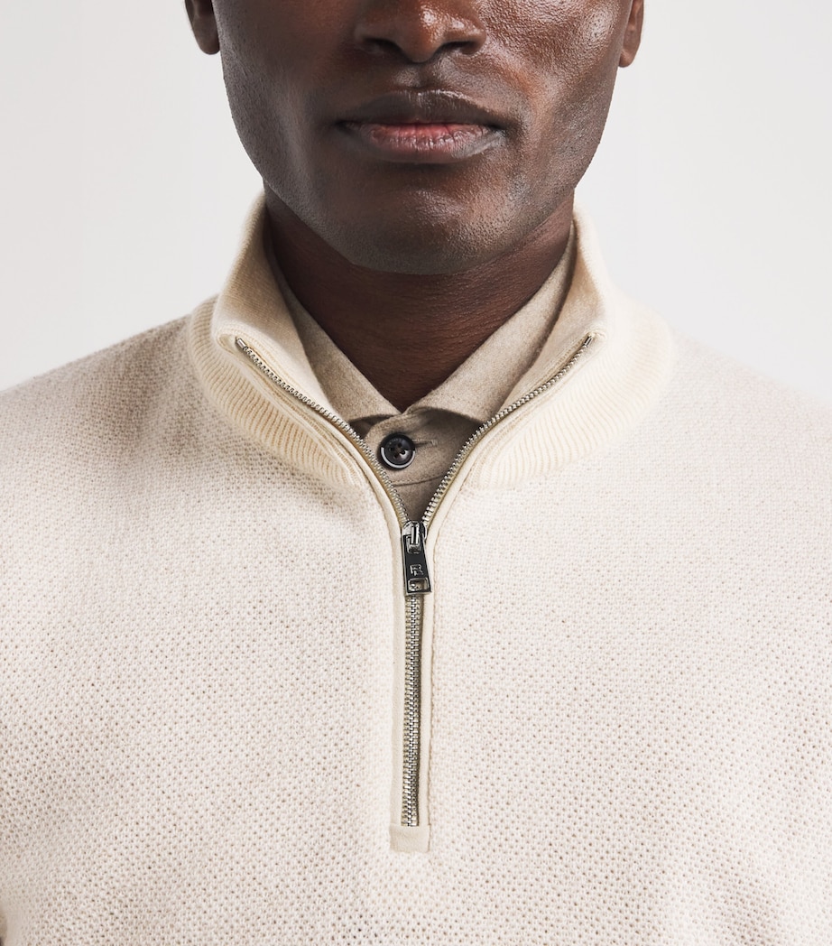 Cashmere Half-Zip Sweater CREAM MULTI Image 6