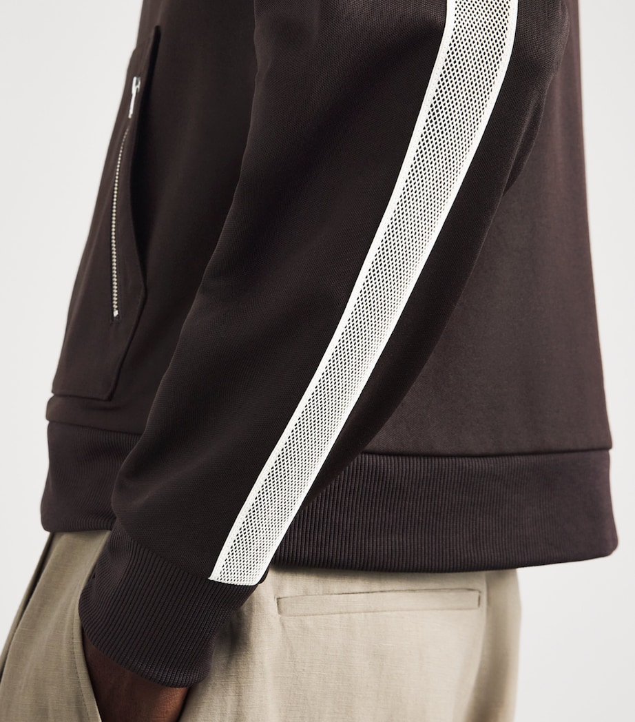 Fred Perry Mens Tennis Tape Track Jacket Rich Brown Image 3