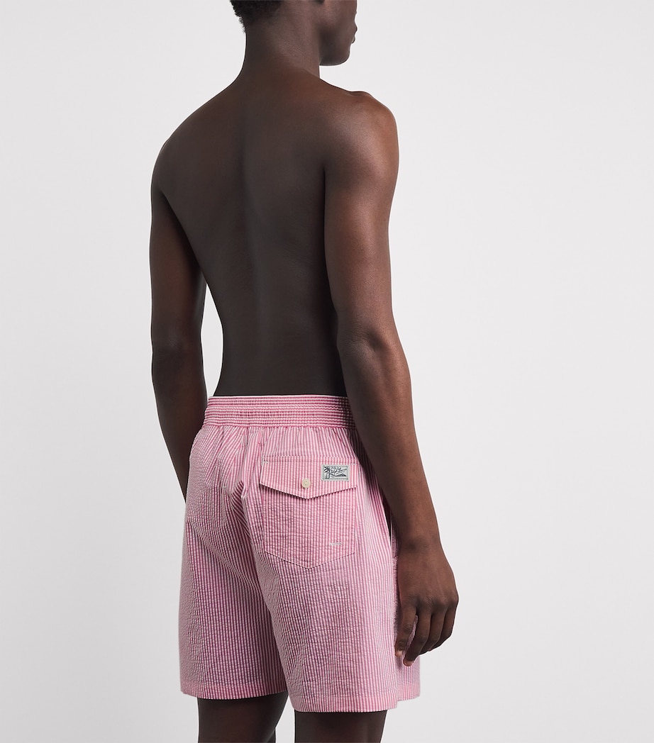 Polo Ralph Lauren Mens Seersucker Traveller Swim Shorts Resort Rose Stripe Image 4