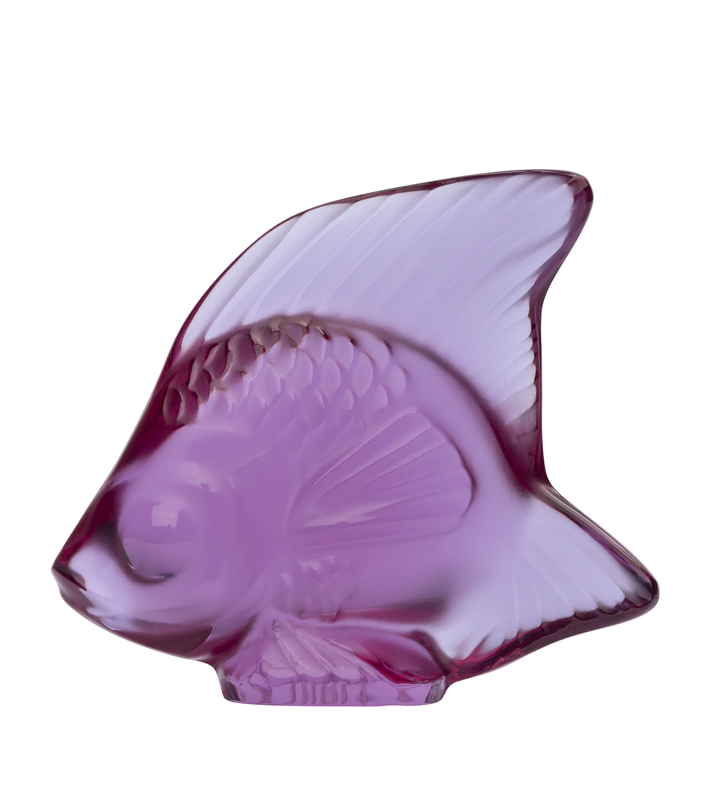 Lalique Crystal Fish Sculpture Fuchsia Image 1