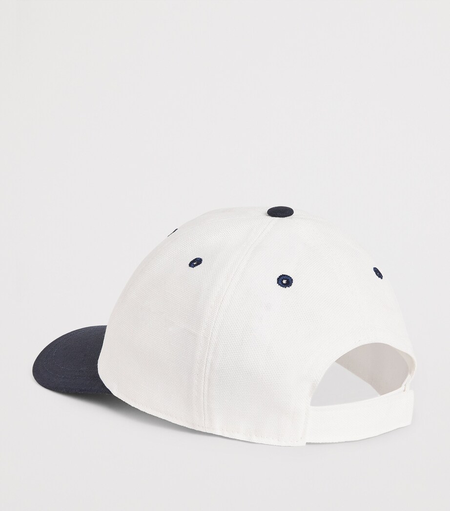 Cotton Logo Baseball Cap WHITE / BLUE Image 2