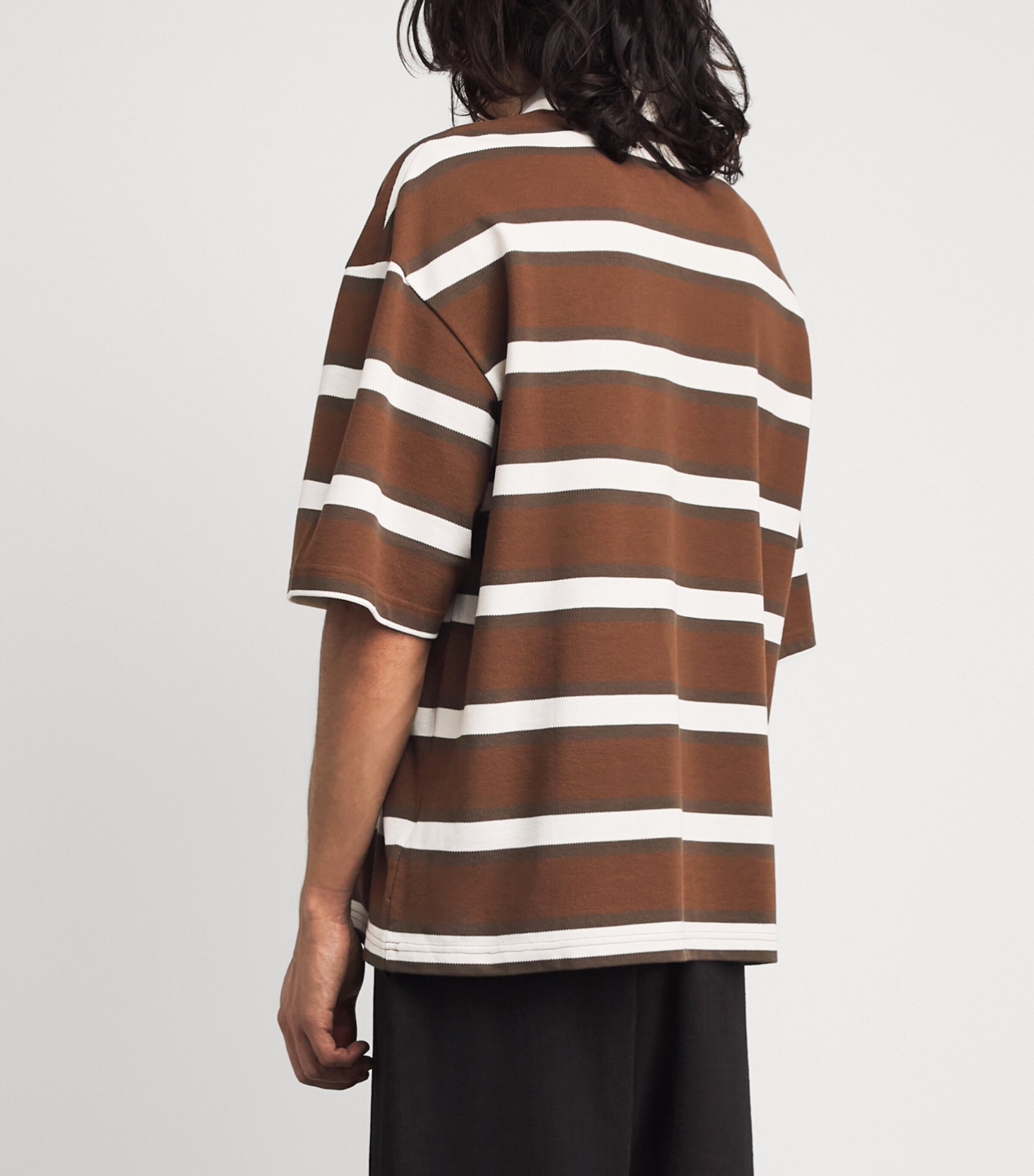 AMIRI Mens Cotton Stripe Logo T-Shirt Tobacco Image 5