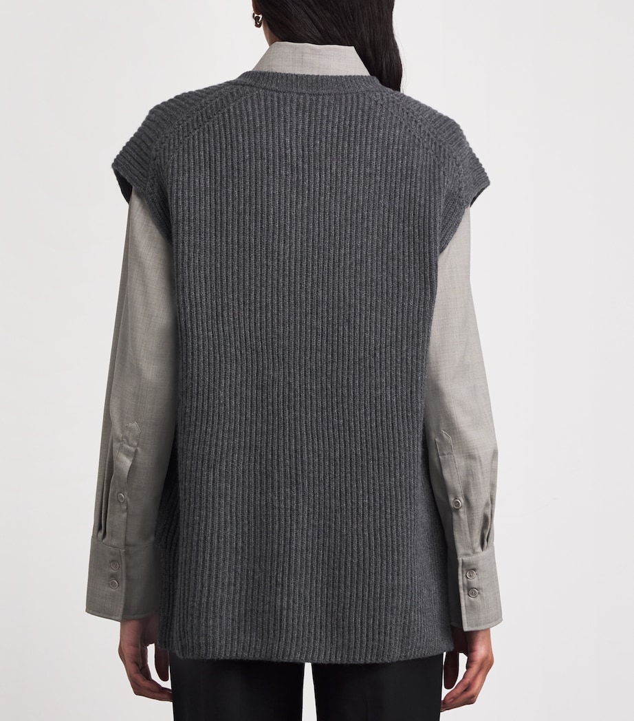 Merino-Cashmere-Silk Sweater Vest SMOKE Image 4