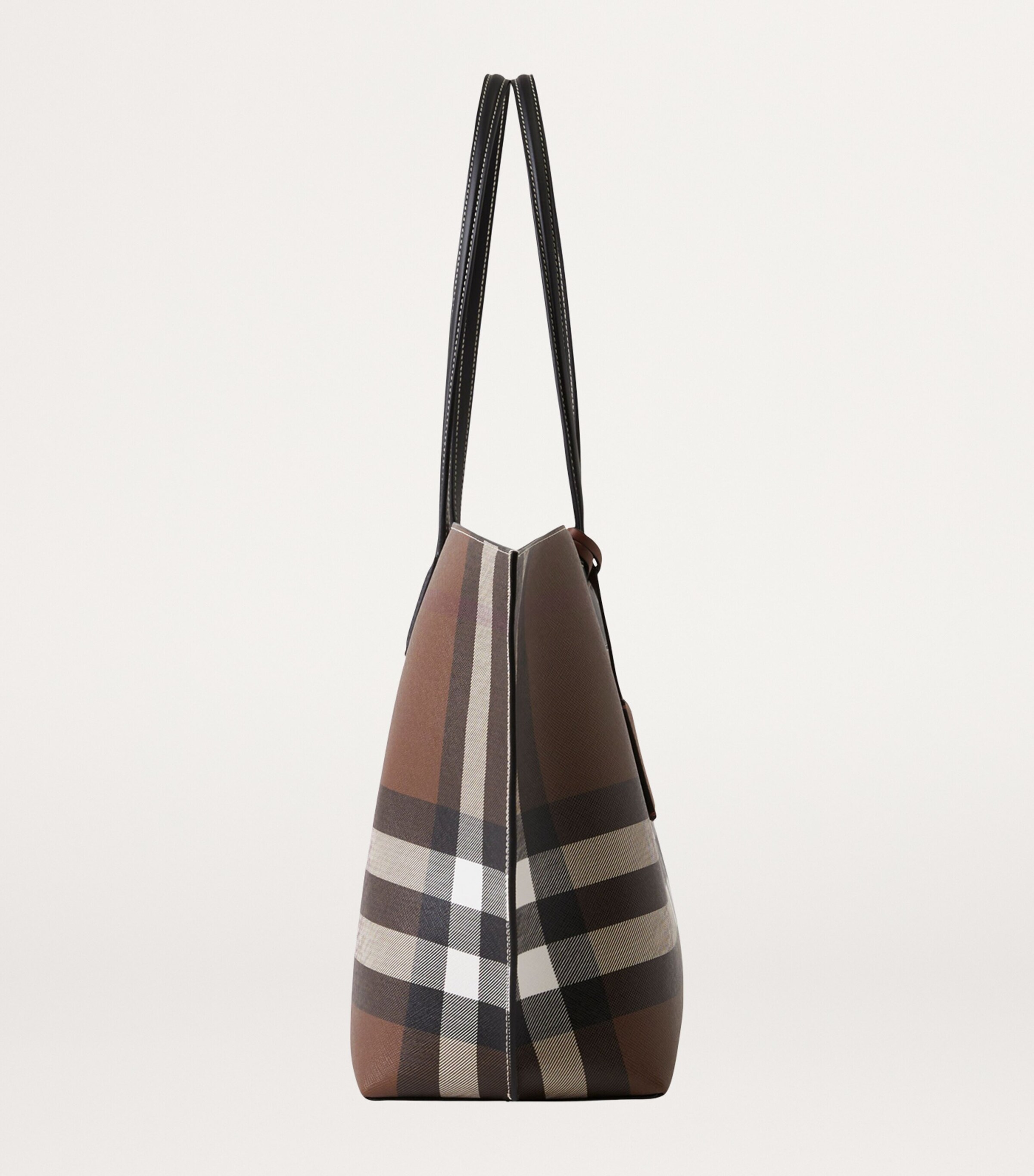 Medium Check Tote Bag DARK BIRCH BROWN CHK Image 2