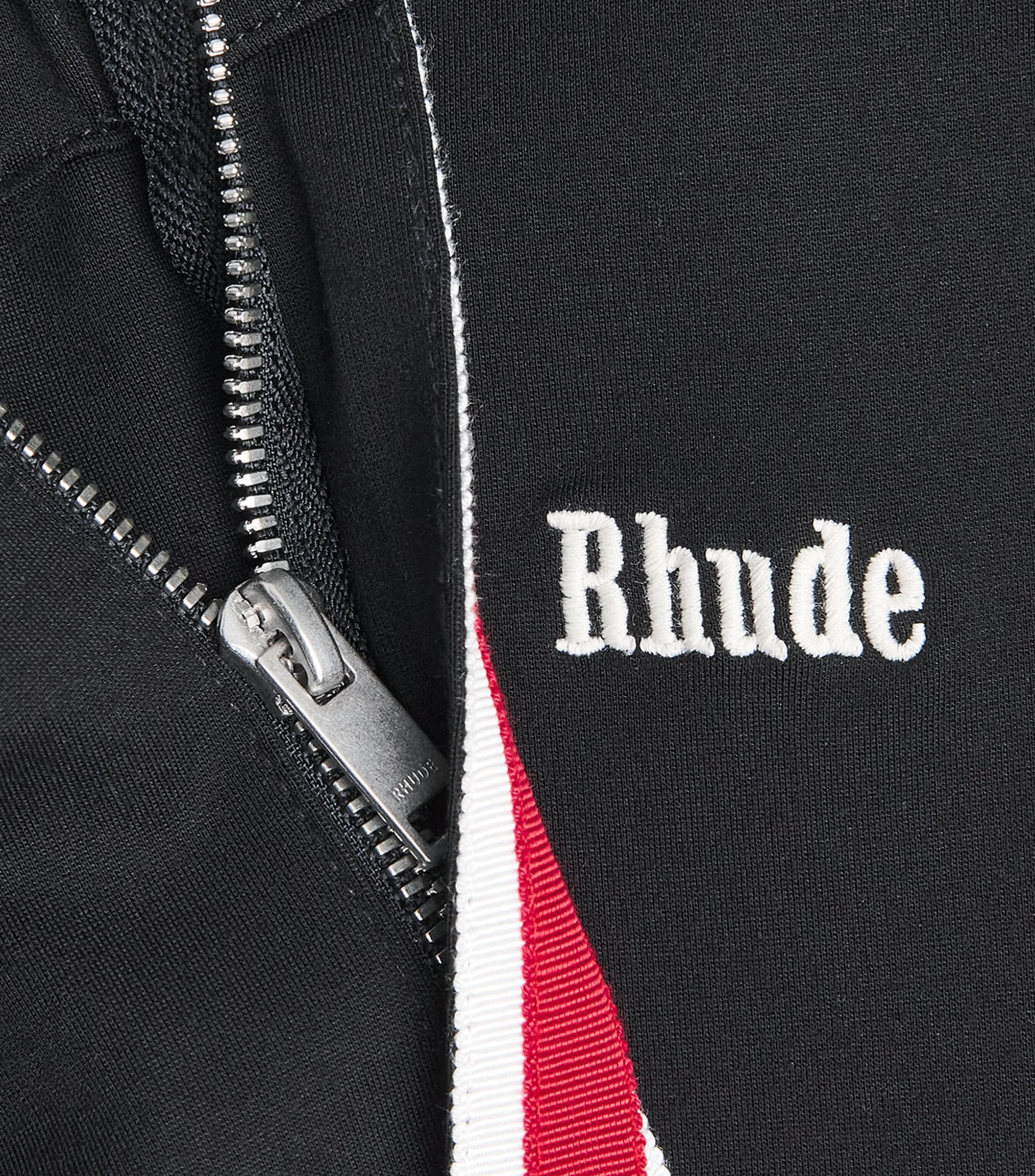 Rhude Mens Cotton-Blend Hamptons Track Sweatpants Blk/wht/red Image 6