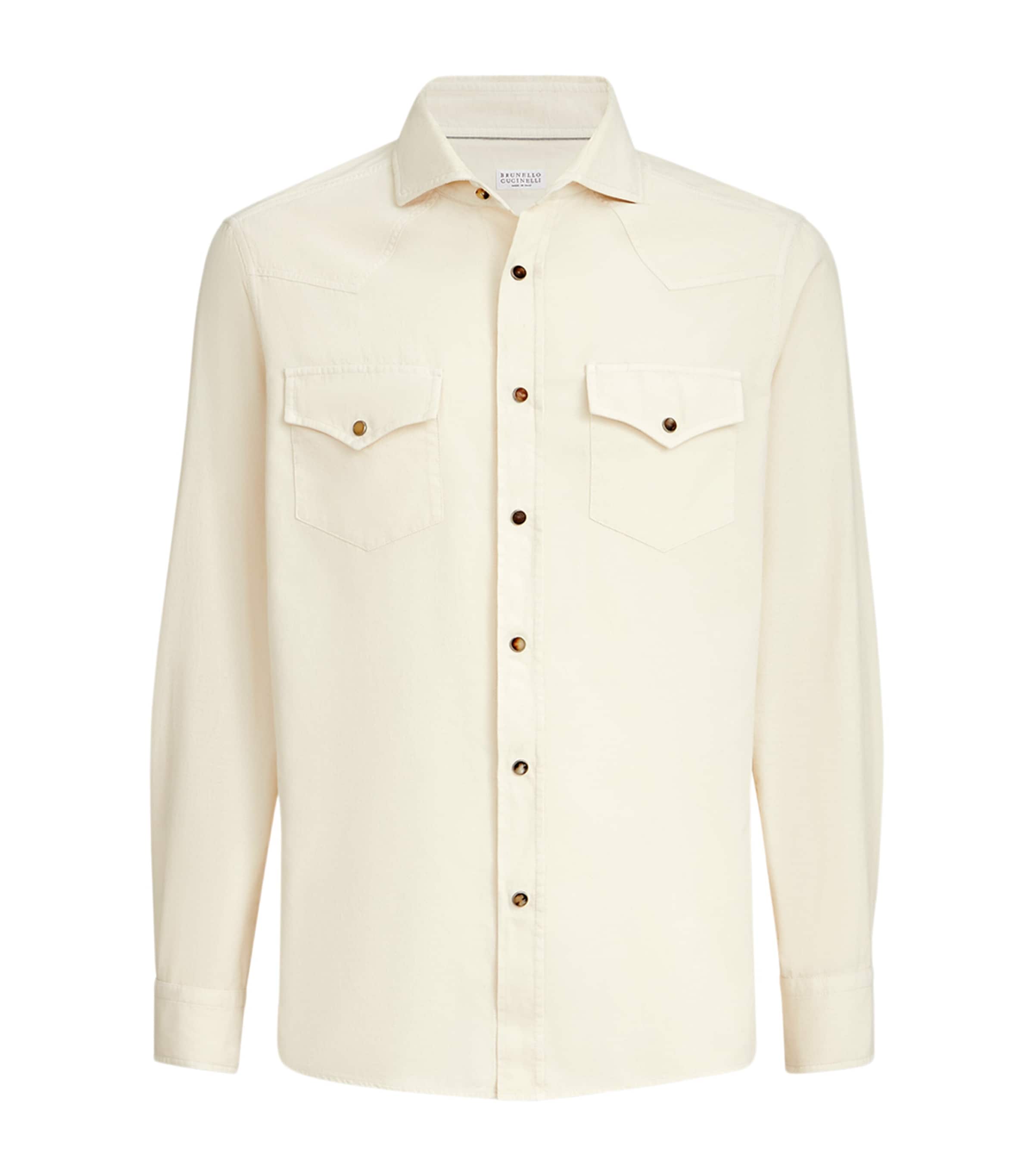Brunello Cucinelli Mens Cotton Western Shirt Image 1