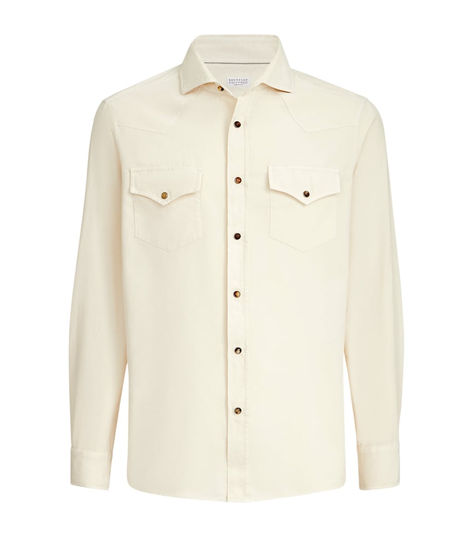 Brunello Cucinelli Mens Cotton Western Shirt Image 1