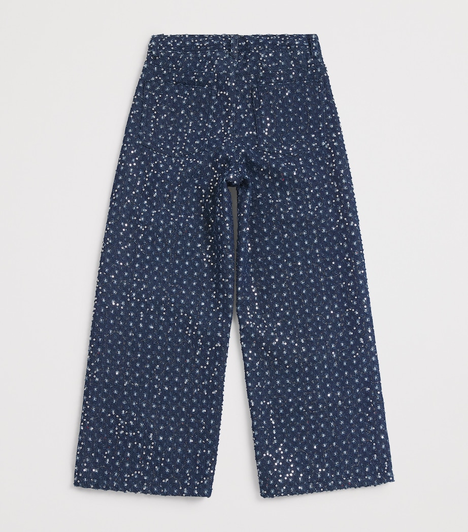 Sparkle Sequin Wide-Leg Jeans (2-14 Years) 474DENIM BLUE Image 2