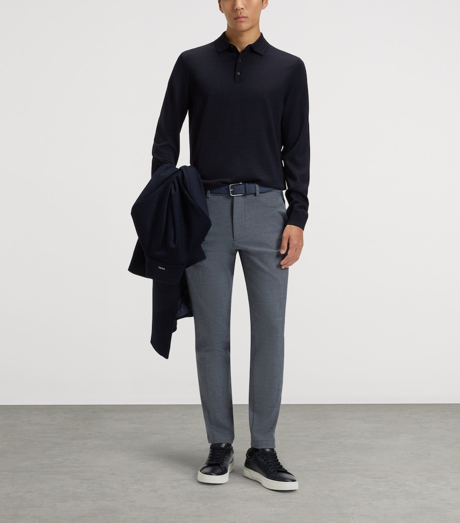 BOSS Mens Virgin Wool Polo Sweater Image 4