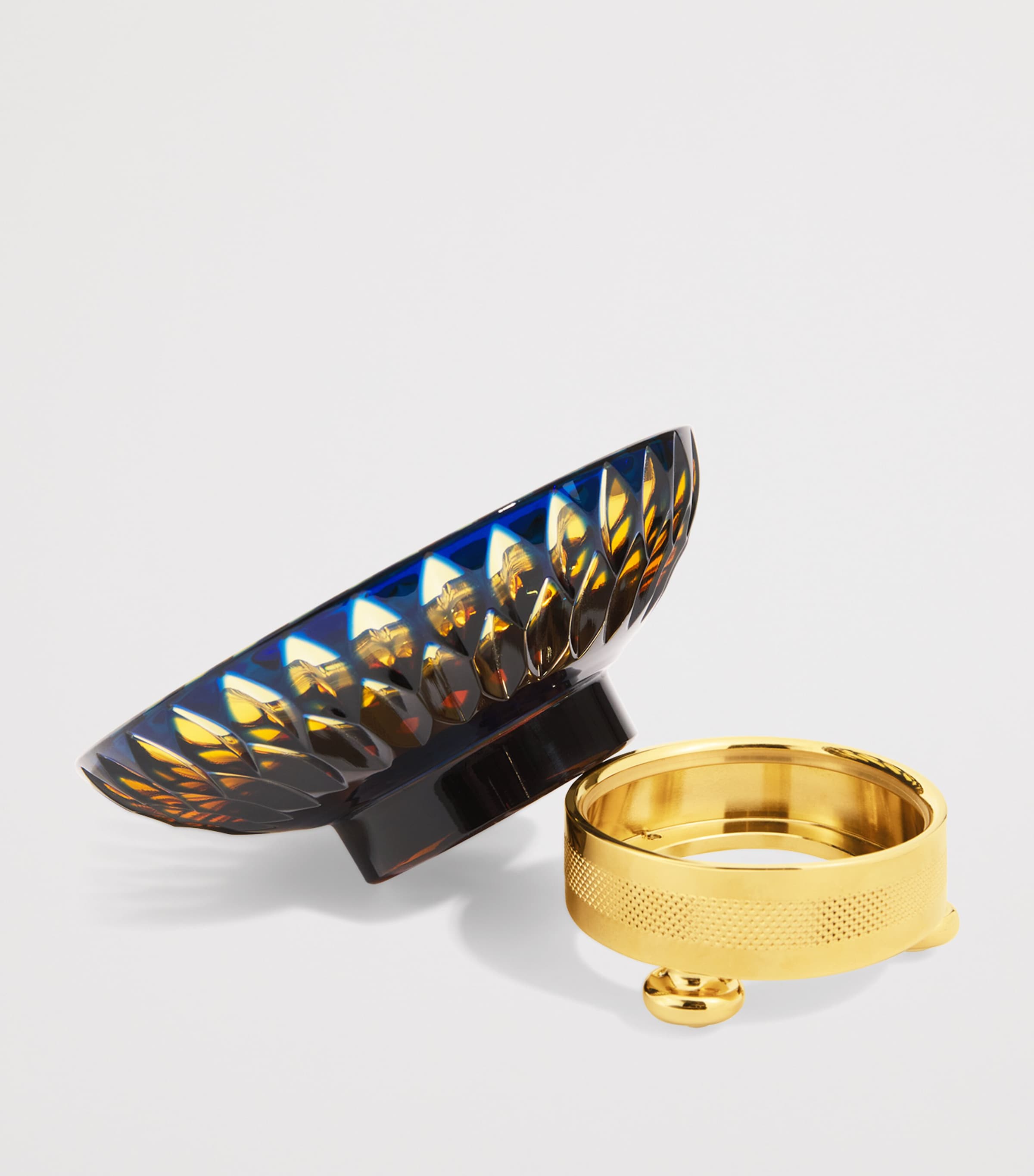 ZODIAC Crystal Soap Dish Amber/blue, Gold Image 2