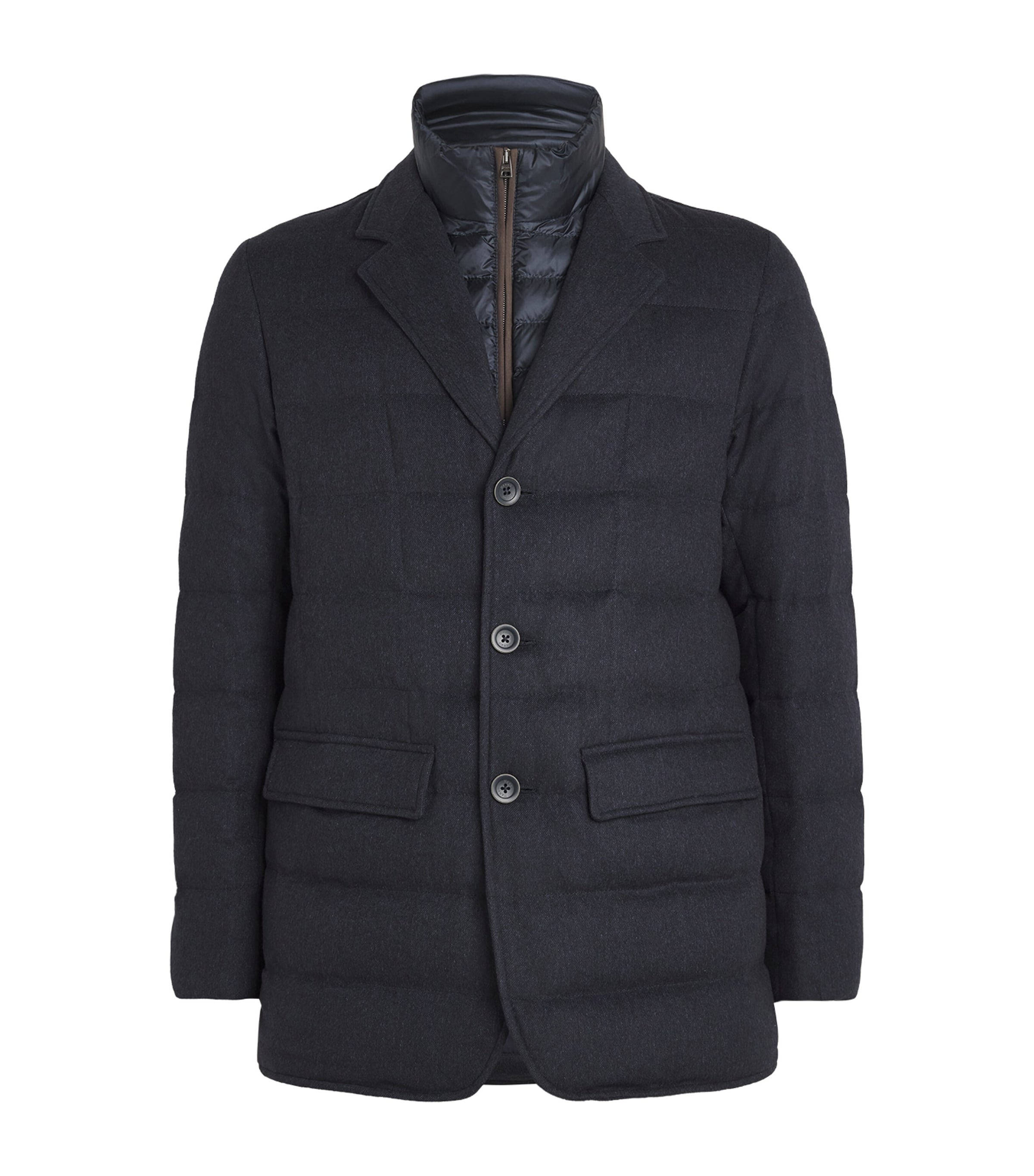 Shop Herno Blazer Puffer Jacket In Navy