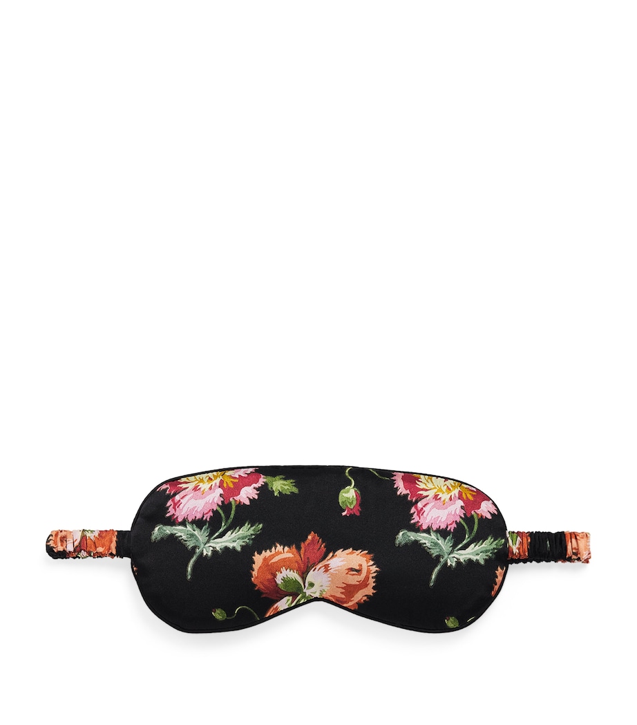 Silk Floral Sleep Mask BLACK Image 1
