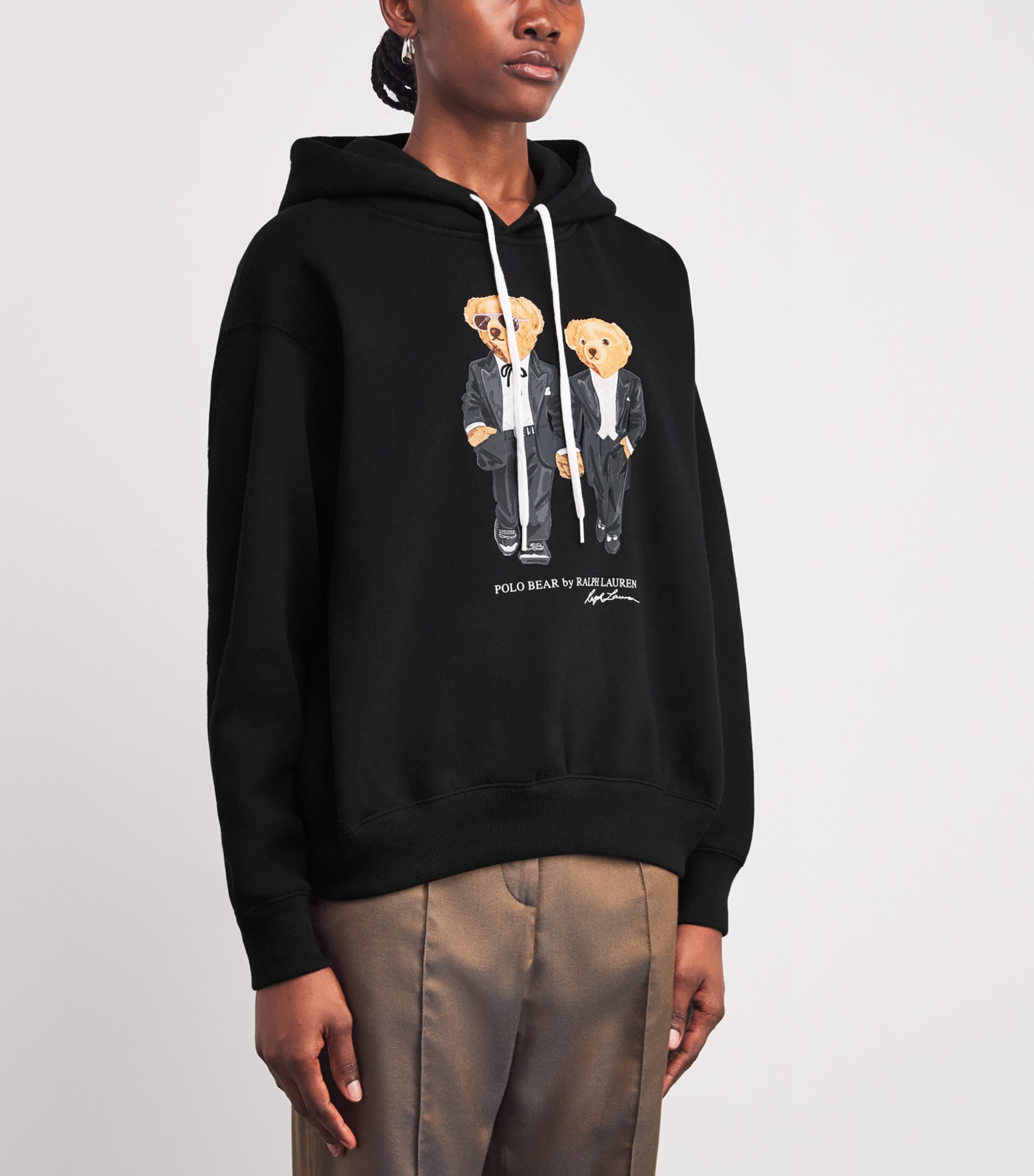 Cotton-Blend Ralph and Ricky Polo Bear Hoodie POLO BLACK Image 3