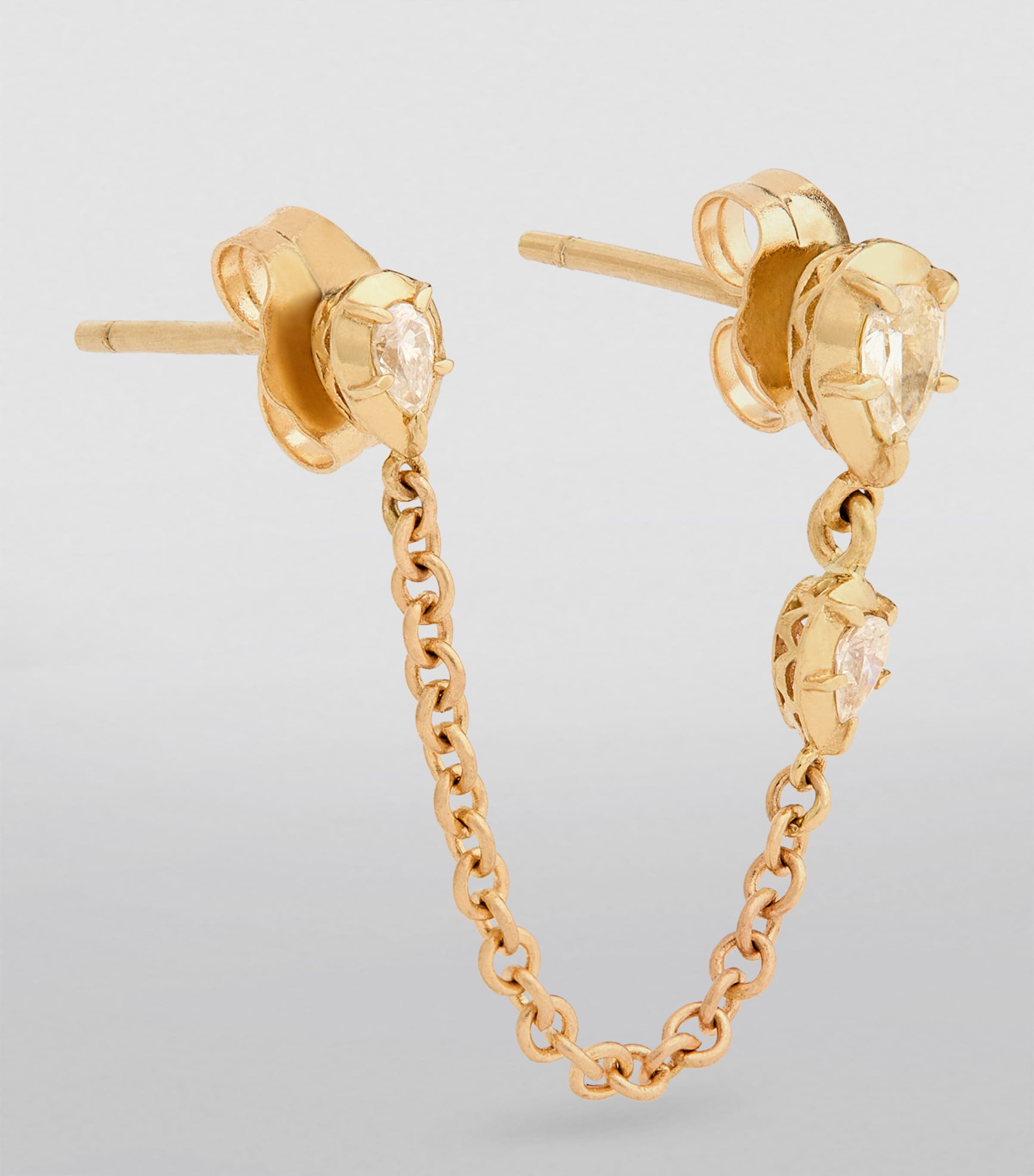 Jacquie Aiche Yellow Gold and Diamond Sophia Double-Piercing Single Earring Yellow Gold Image 2