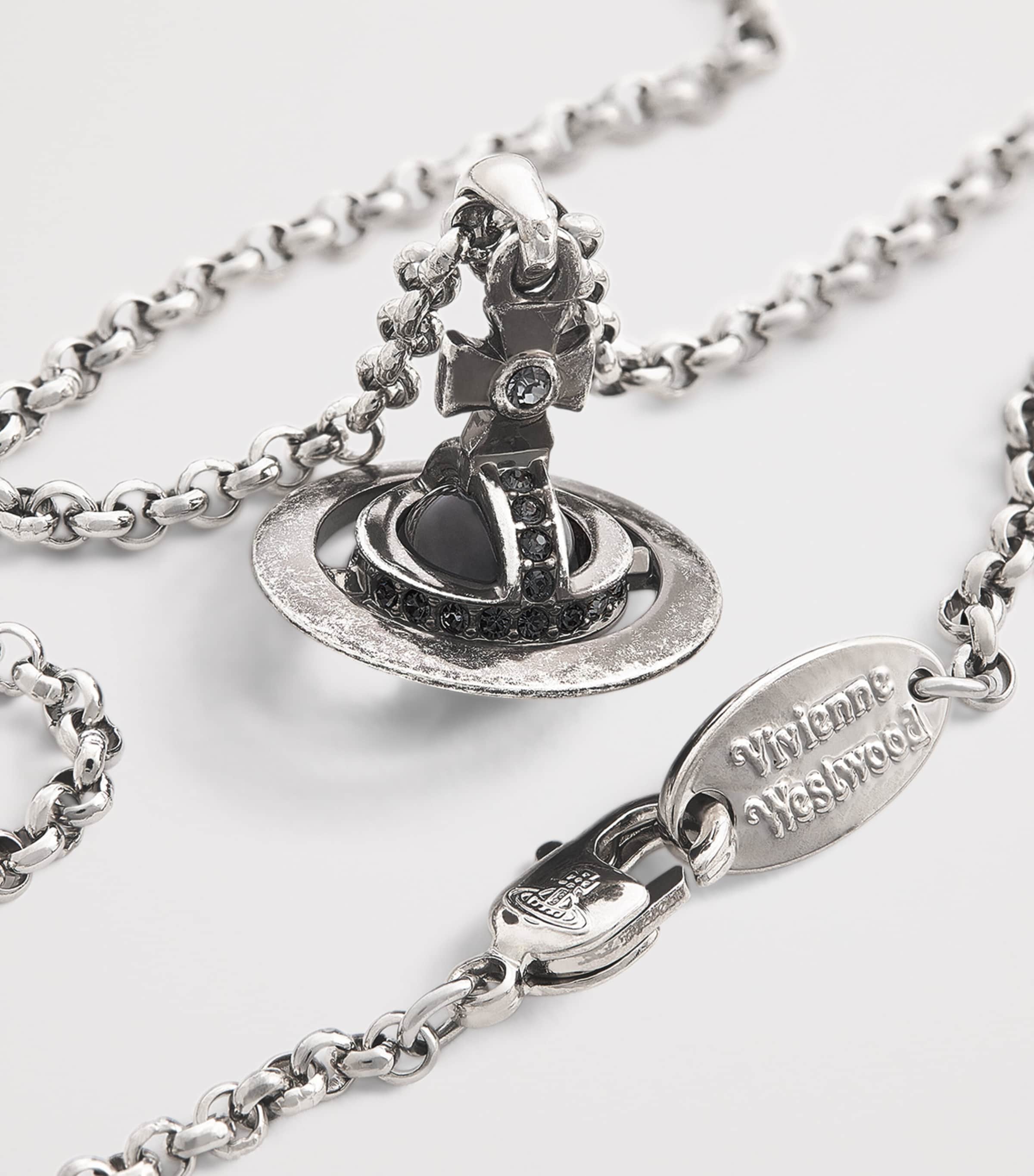 Petite Orb Pendant Necklace P581 PLATINUM Image 4