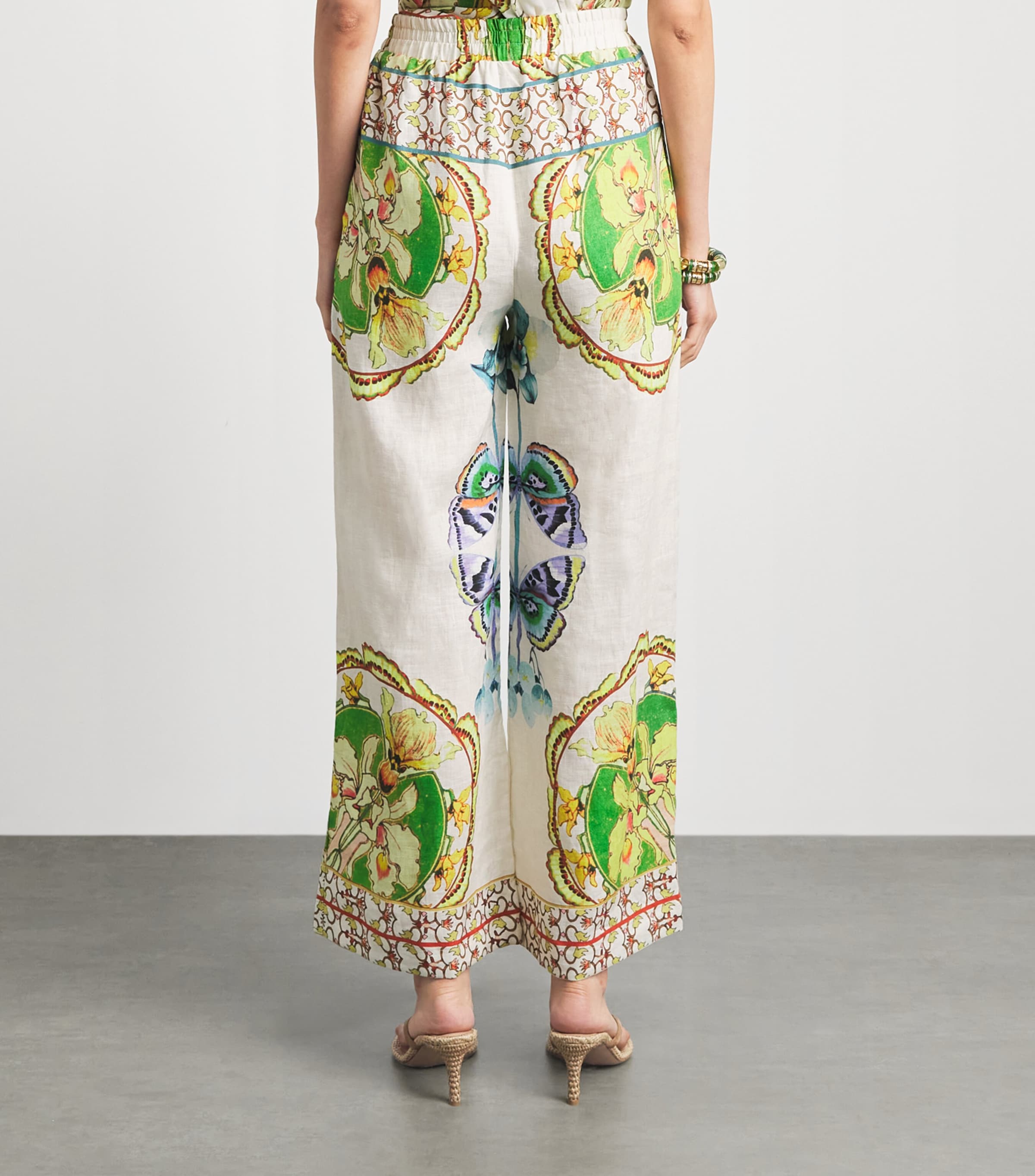 LUG VON SIGA Womens Printed Madison Wide-Leg Trousers Offwhite Multicolor Image 5