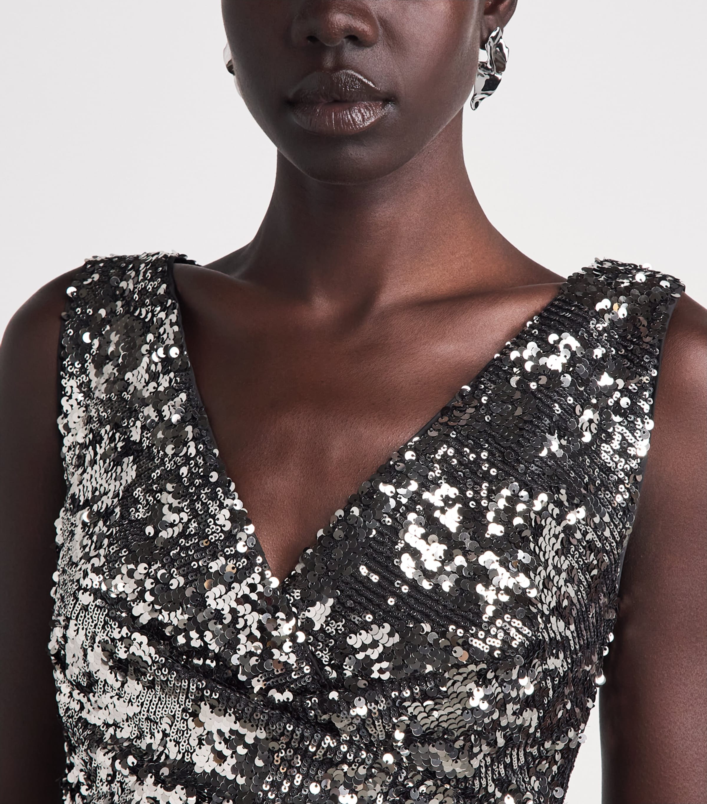 Talbot Runhof Womens Sequinned Column Gown Bronze Image 3