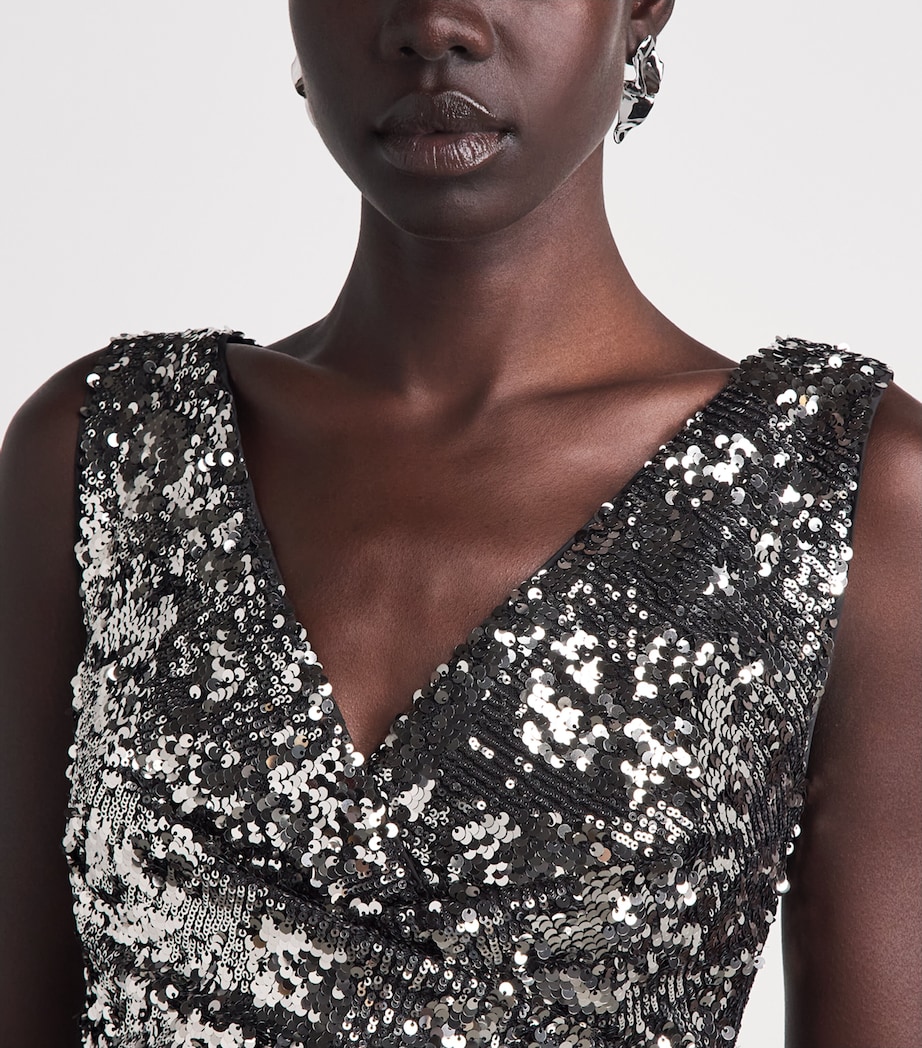 Talbot Runhof Womens Sequinned Column Gown Bronze Image 3
