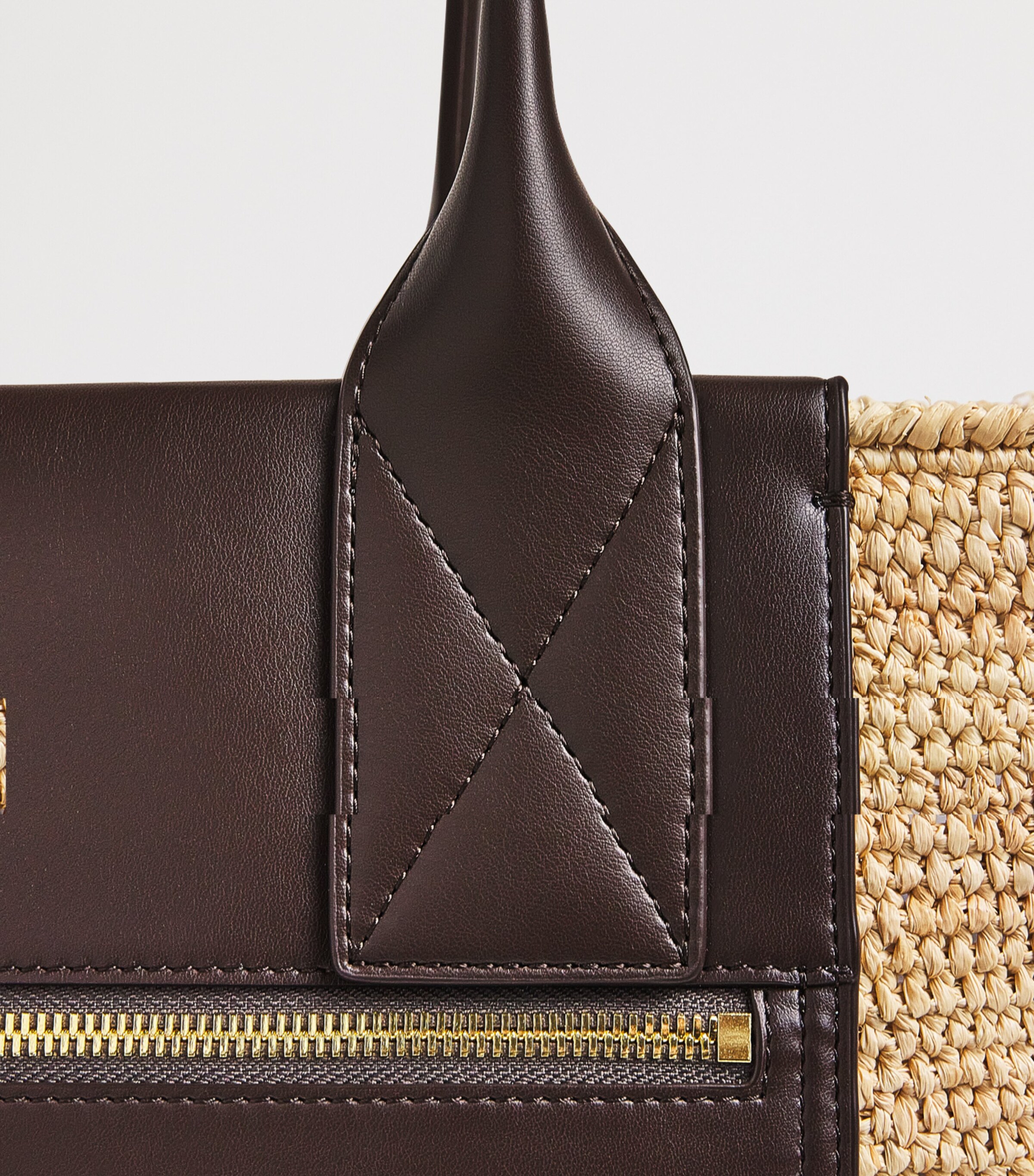 GANNI Medium Raffia-Leather Tote Bag | Harrods US