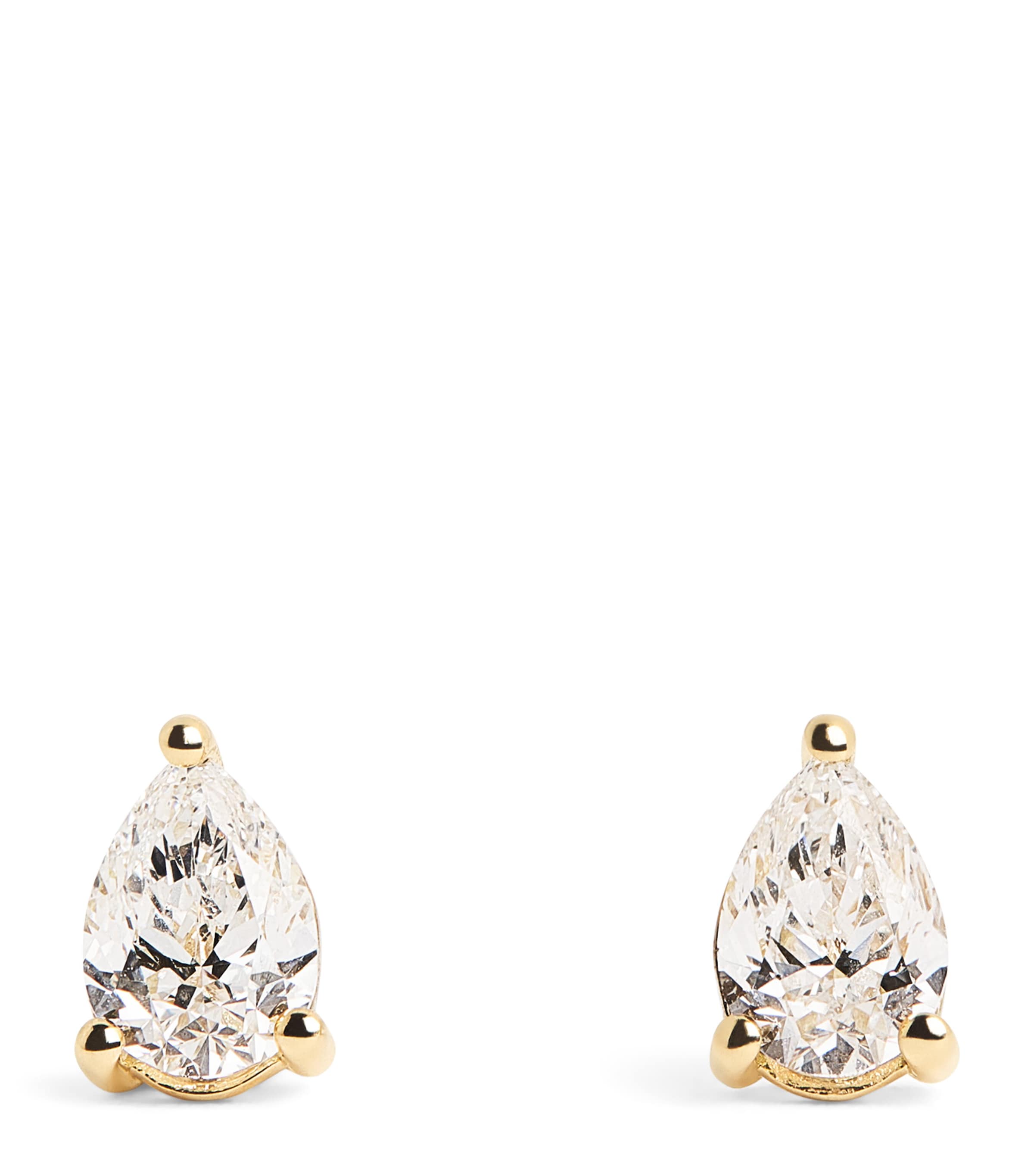 Yellow Gold and Diamond Pear Stud Earrings (1.00ctw) YELLOW GOLD Image 1