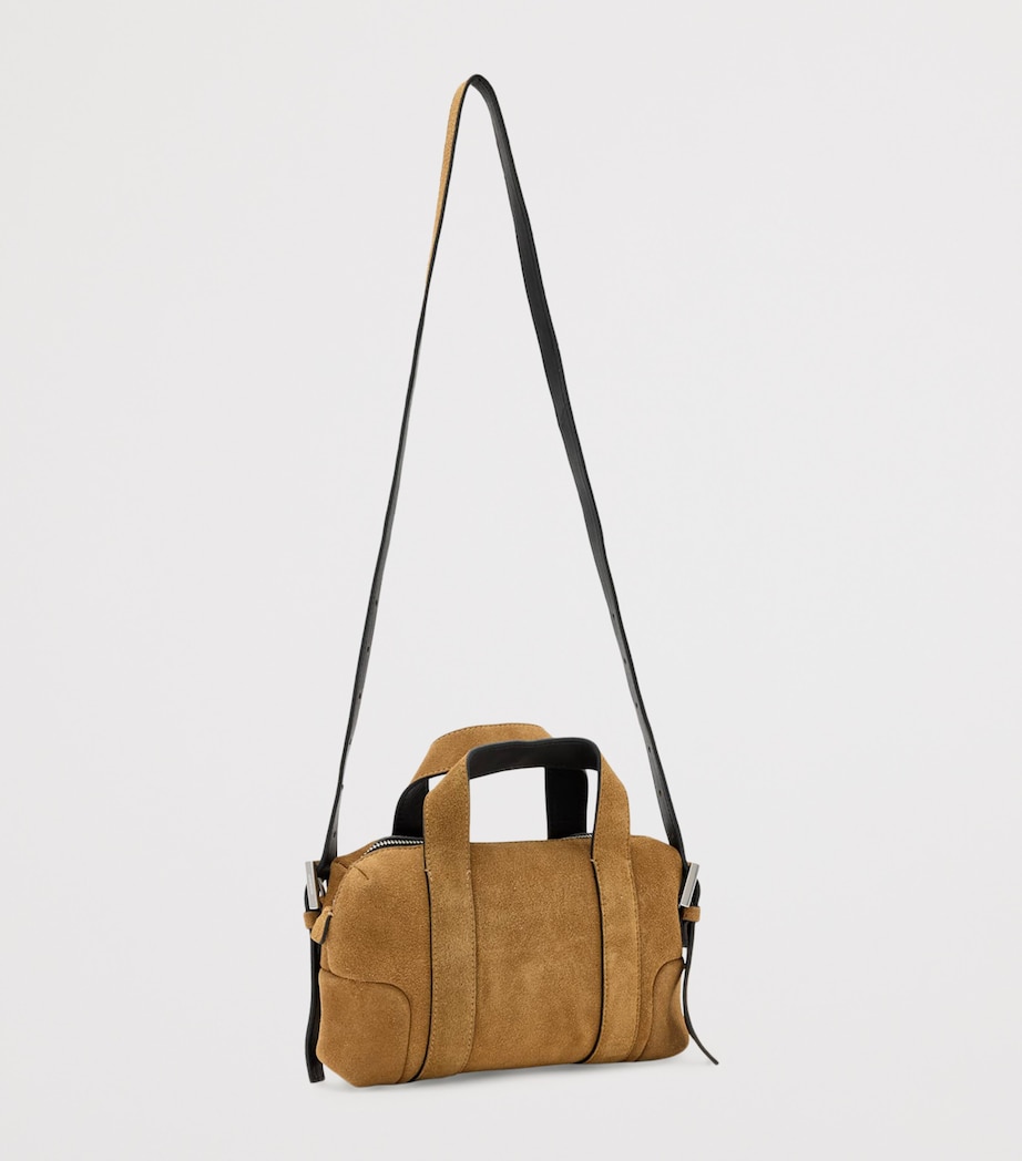 AllSaints Suede Ares Cross-Body Bag Biscuit Brown Image 5