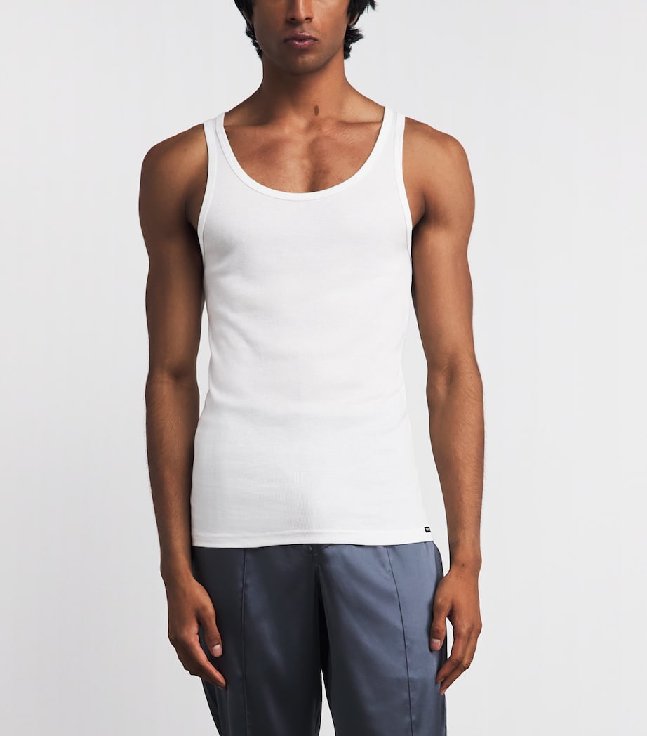 TOM FORD Mens Ribbed Tank Top White Image 2