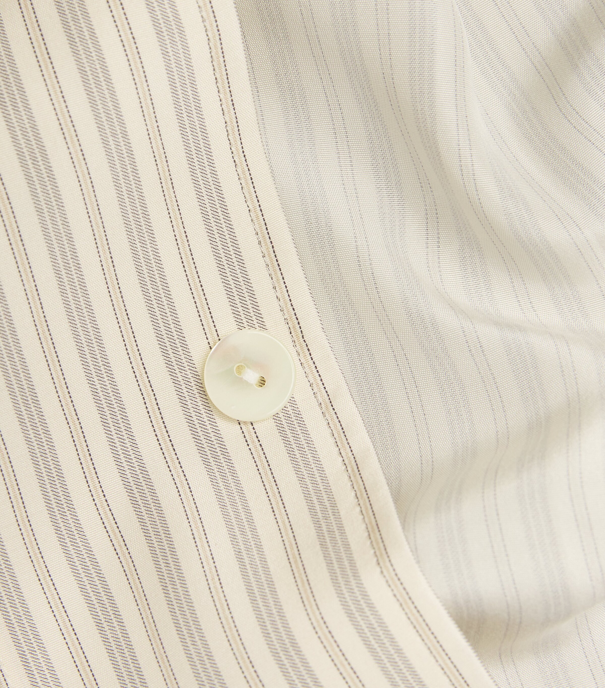 Róhe Mens Cotton Stripe Shirt Cream Hrtg Strip Image 5