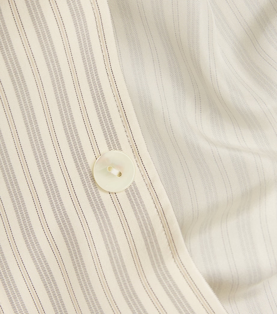 Róhe Mens Cotton Stripe Shirt Cream Hrtg Strip Image 5