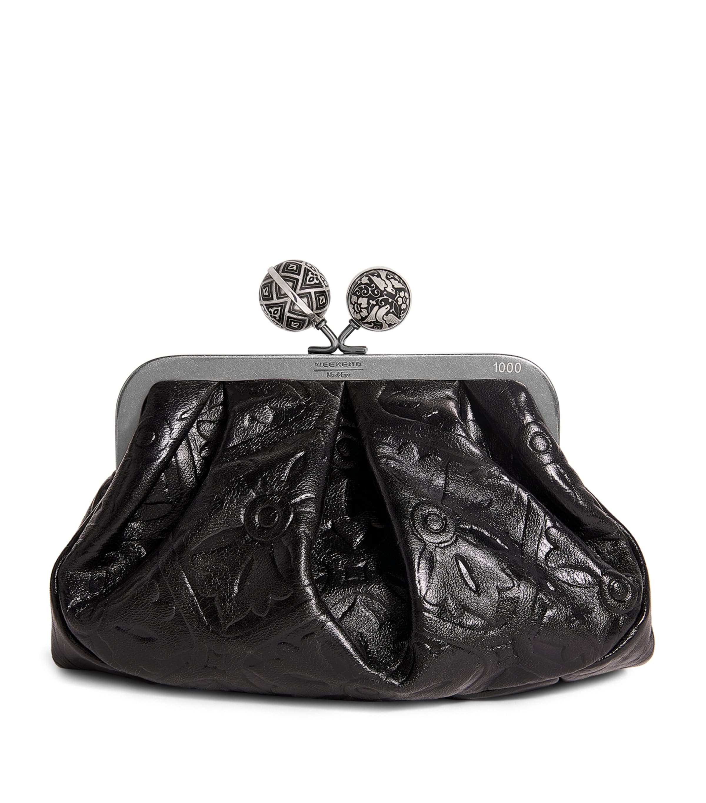 Weekend Max Mara Leather Spanish Heritage Pasticcino Clutch Bag