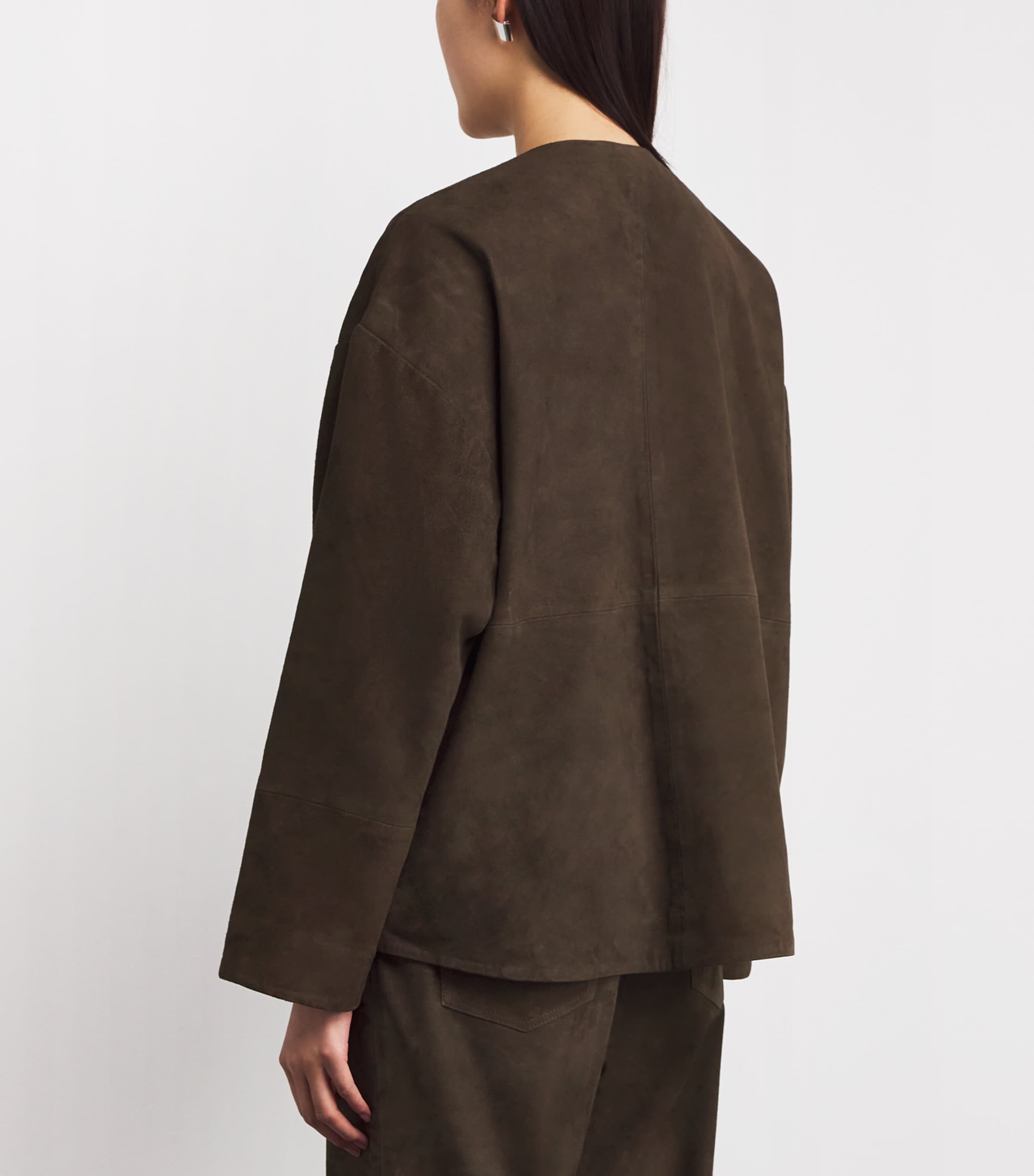 Stylein Womens Suede Vana Jacket Pebble Brown Image 4