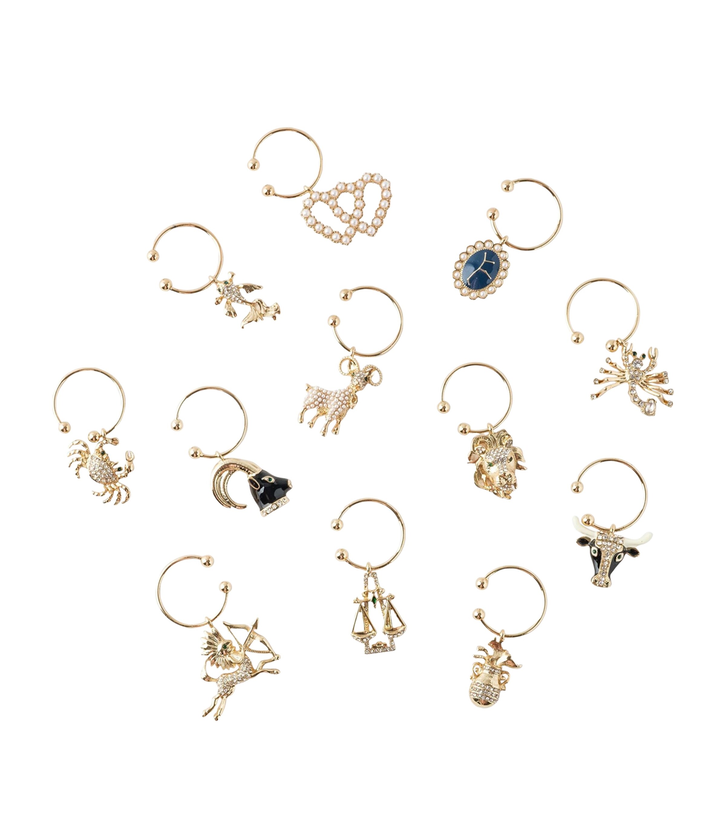 Set of 12 Zodiac Wine Charms MULTI Image 4