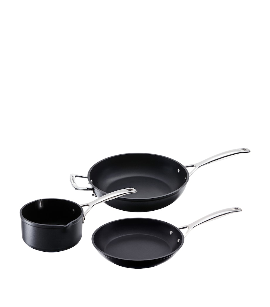 Toughened Non-Stick Pan (Set Of 3) BLACK Image 1