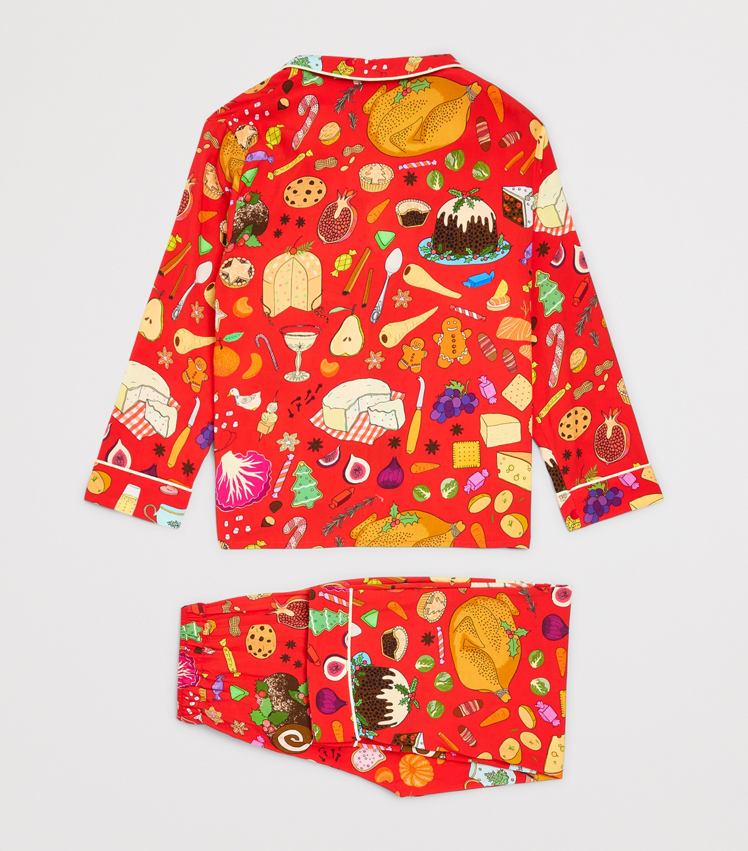 KAREN MABON KIDS Holiday Feast Print Pyjama Set (2-13 Years) Red Image 2