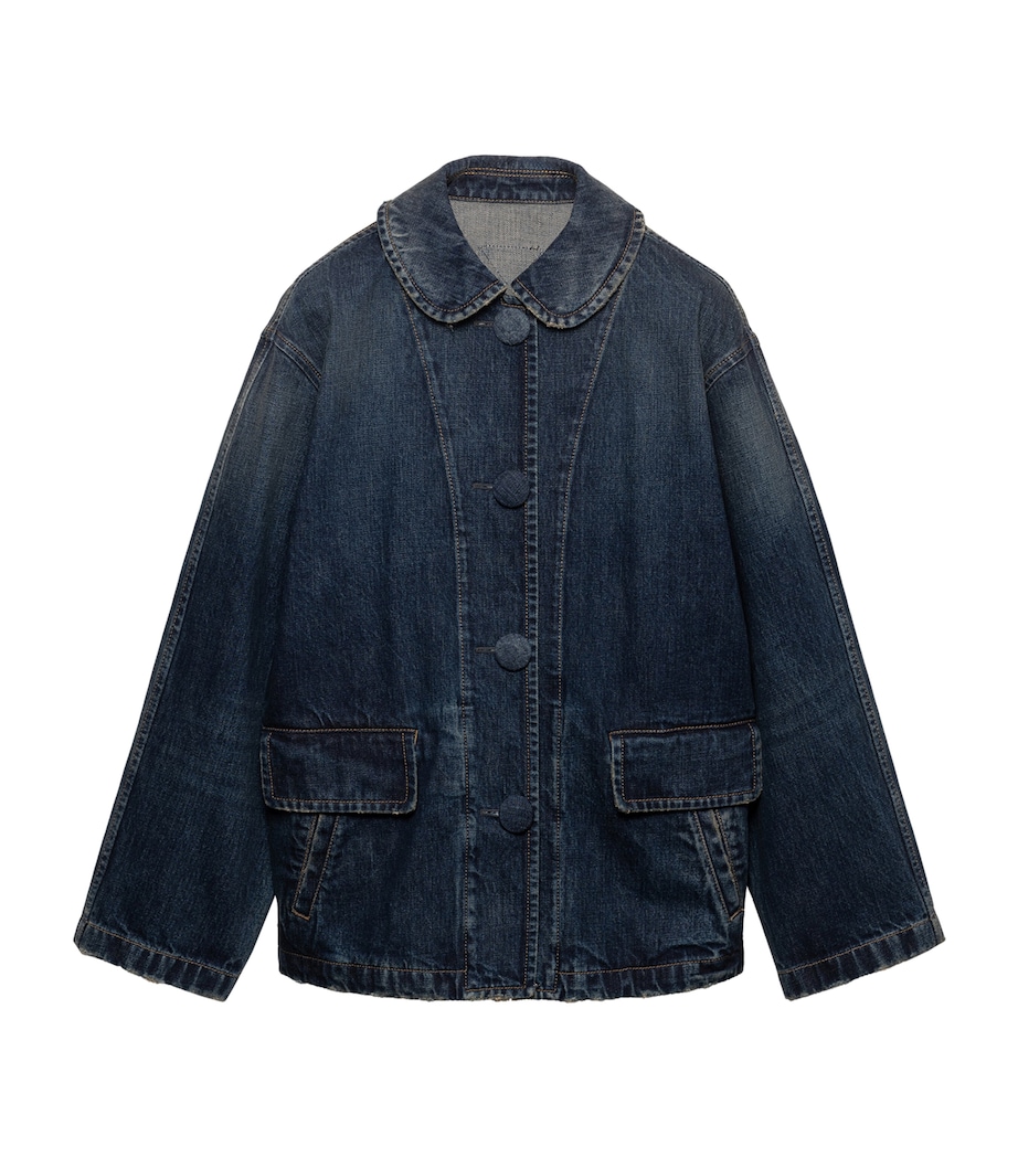 Washed Blouson Denim Jacket F0008 Image 1