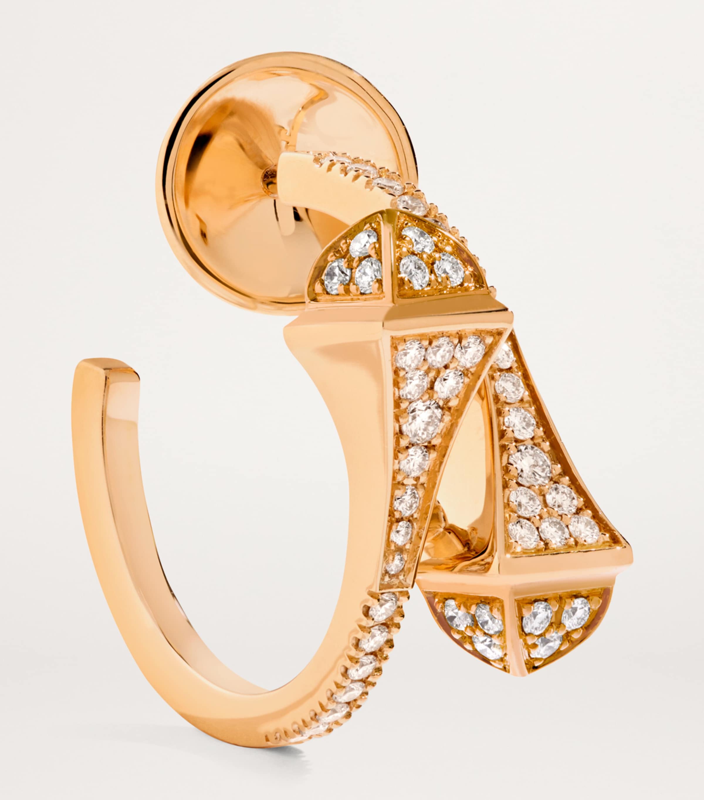 Rose Gold and Diamond Cleo Hoop Earrings ROSE GOLD Image 2