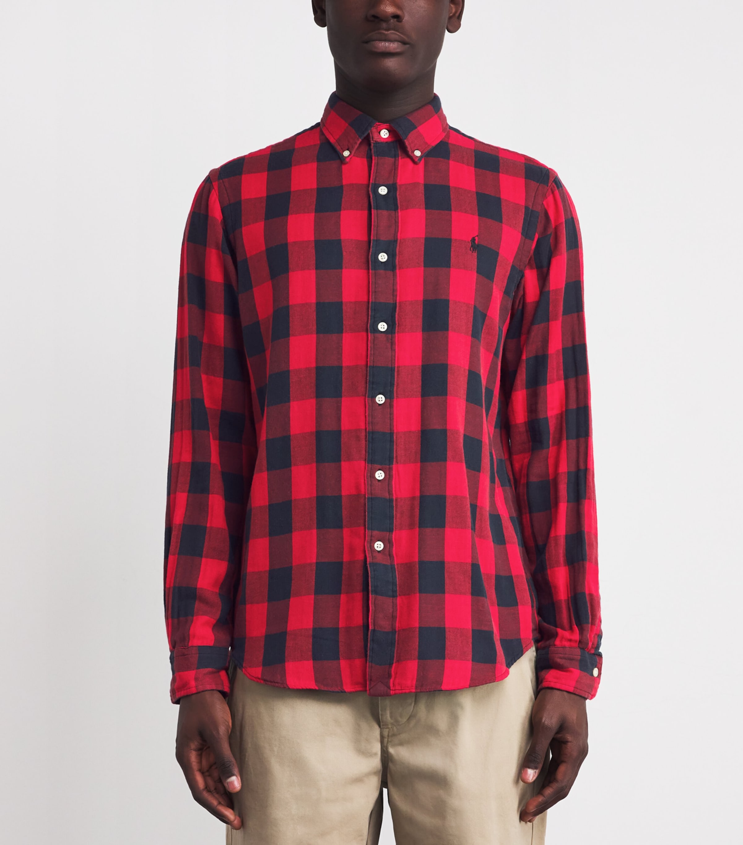Double-Faced Check Shirt RED Image 3