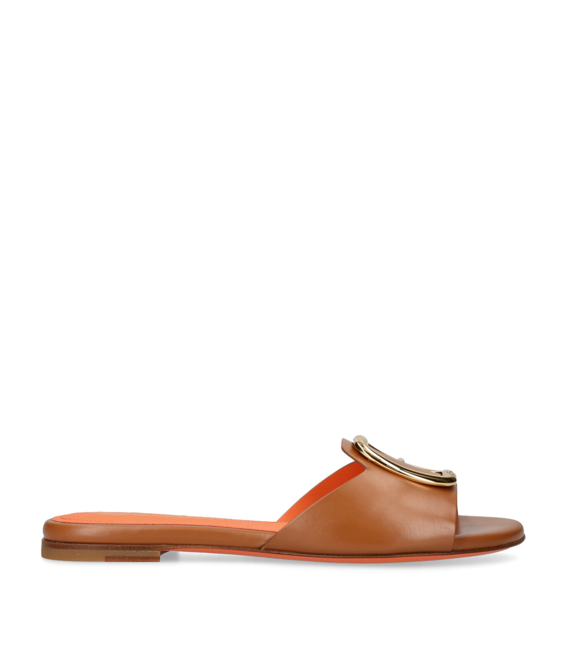 Santoni Leather Apricot Sandals Tan Image 1