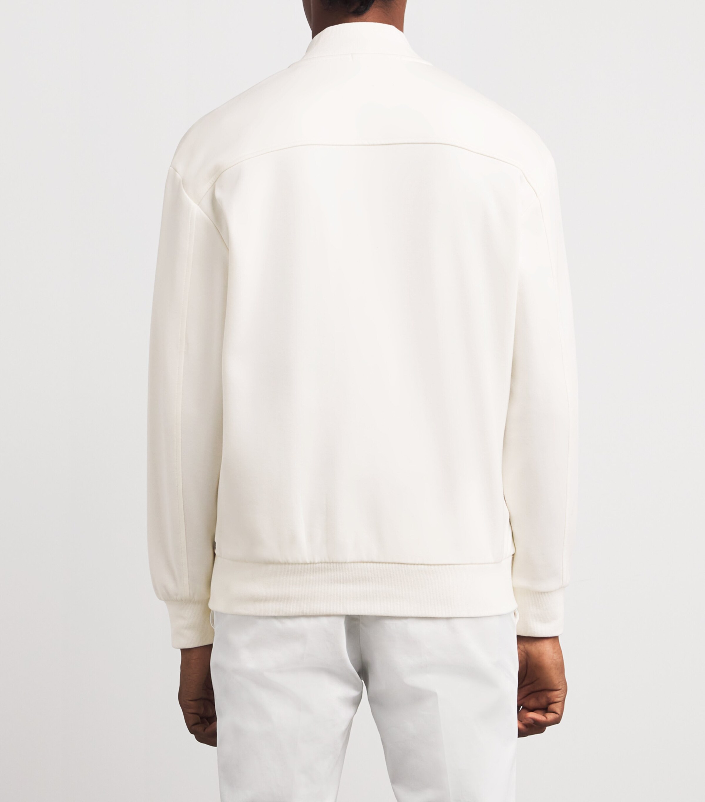 Eleventy Mens Cotton-Blend Bomber Jacket Bianco Image 4