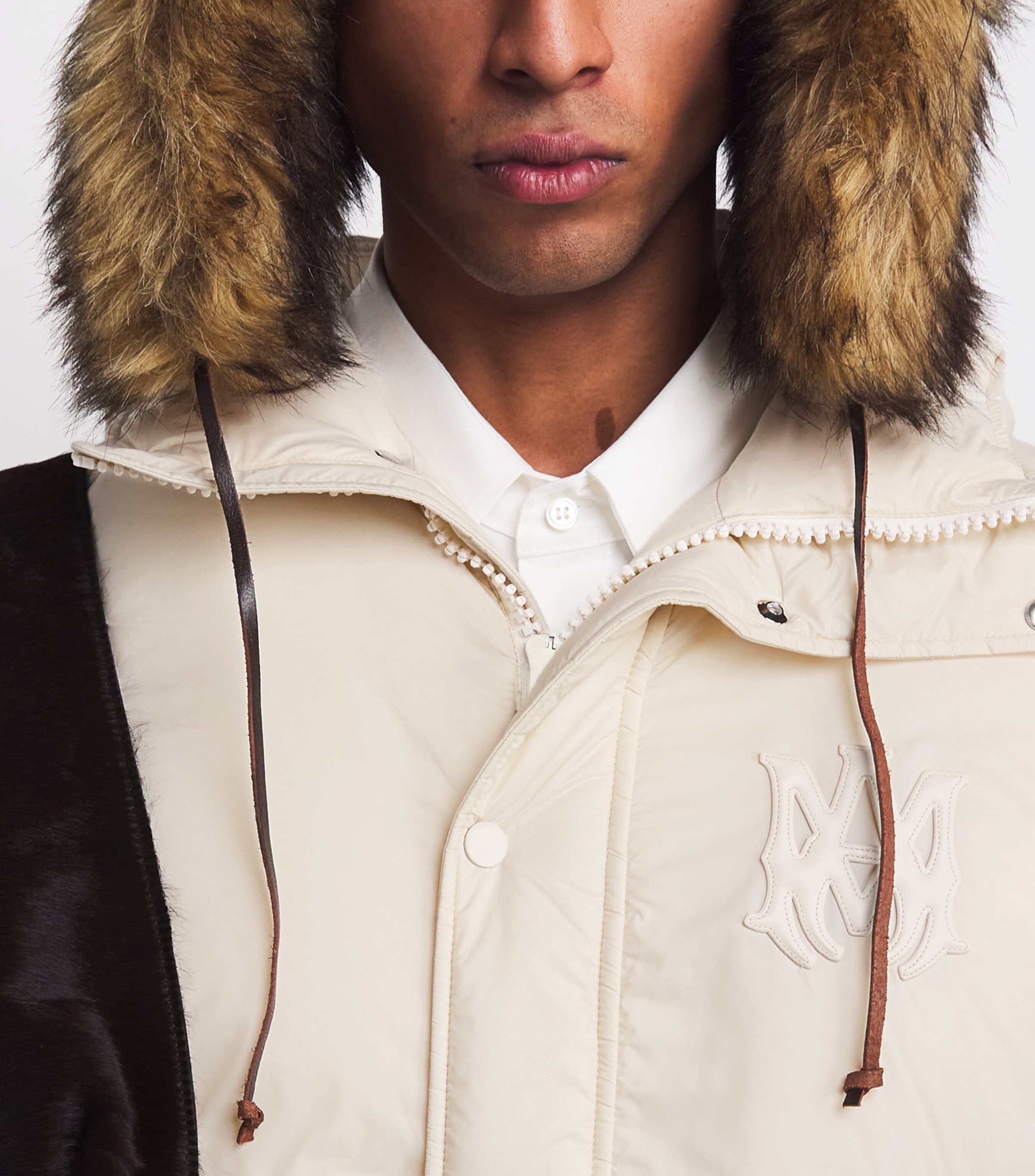 Down Logo-Detail Unchanneled Puffer Jacket ALABASTER Image 6