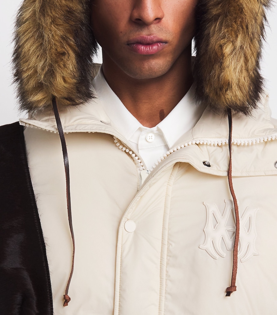 Down Logo-Detail Unchanneled Puffer Jacket ALABASTER Image 6