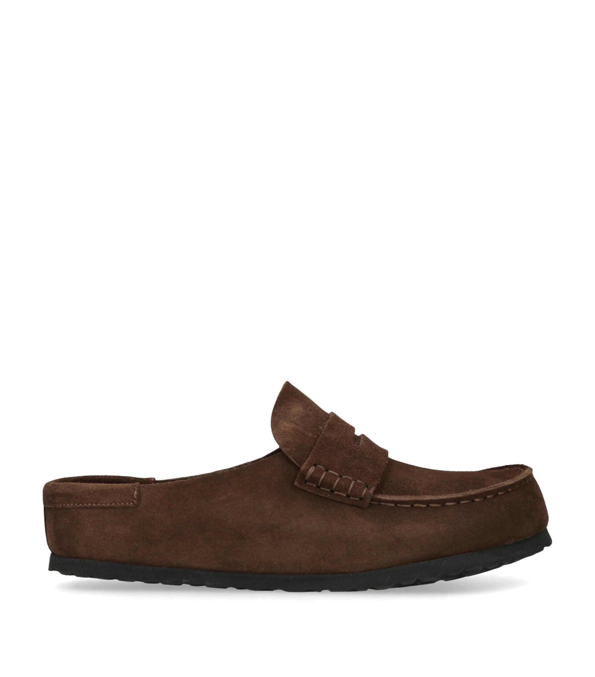 Birkenstock Suede Naples Wrapped Clogs Dark Brown Image 1