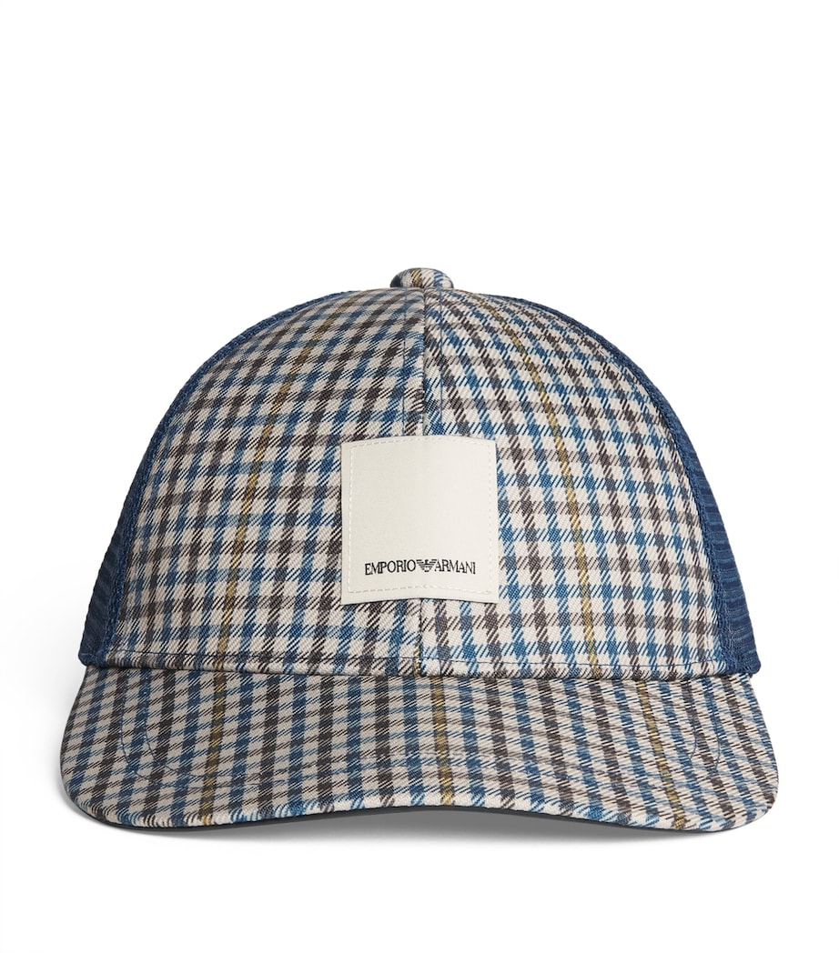 Emporio Armani Houndstooth Eagle Club Baseball Cap Image 1