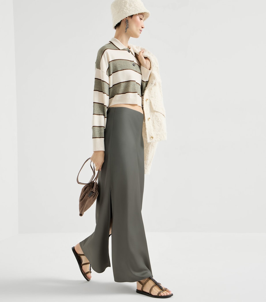 Satin Cady Maxi Skirt C9125 Image 4