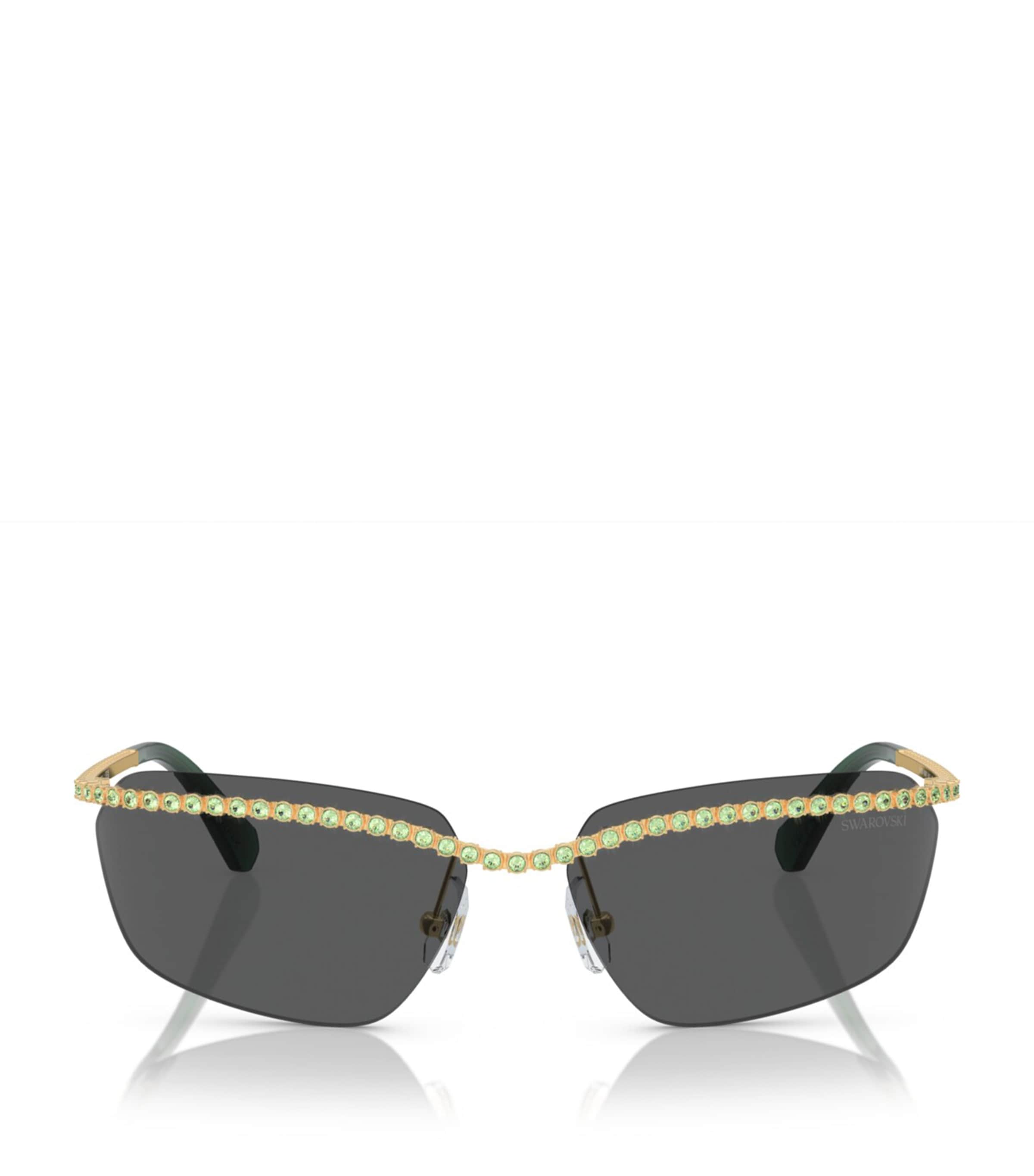 Swarovski Embellished Sk7001 Sunglasses In Gold