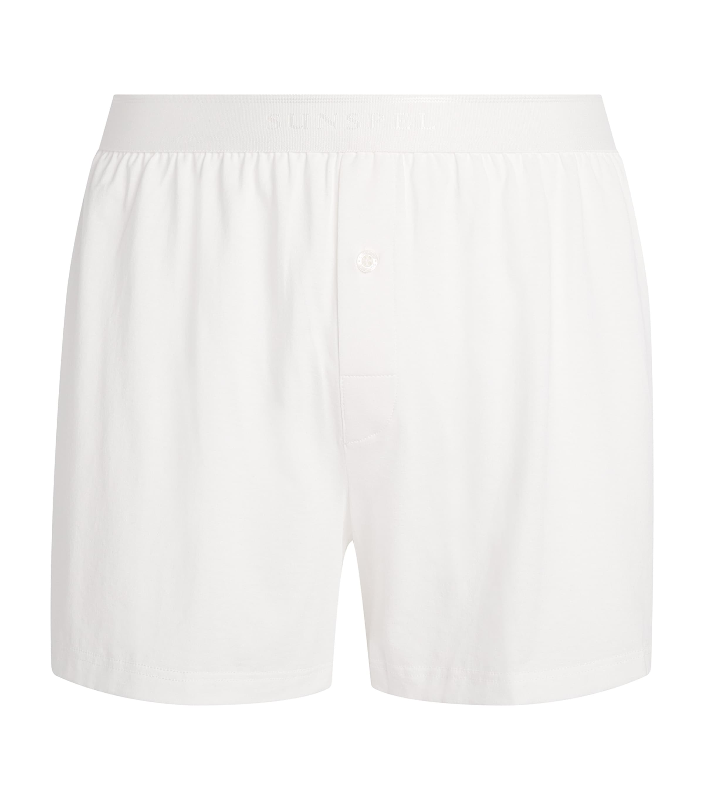 Sunspel Mens Superfine Cotton Boxer Shorts Whaa White Image 1